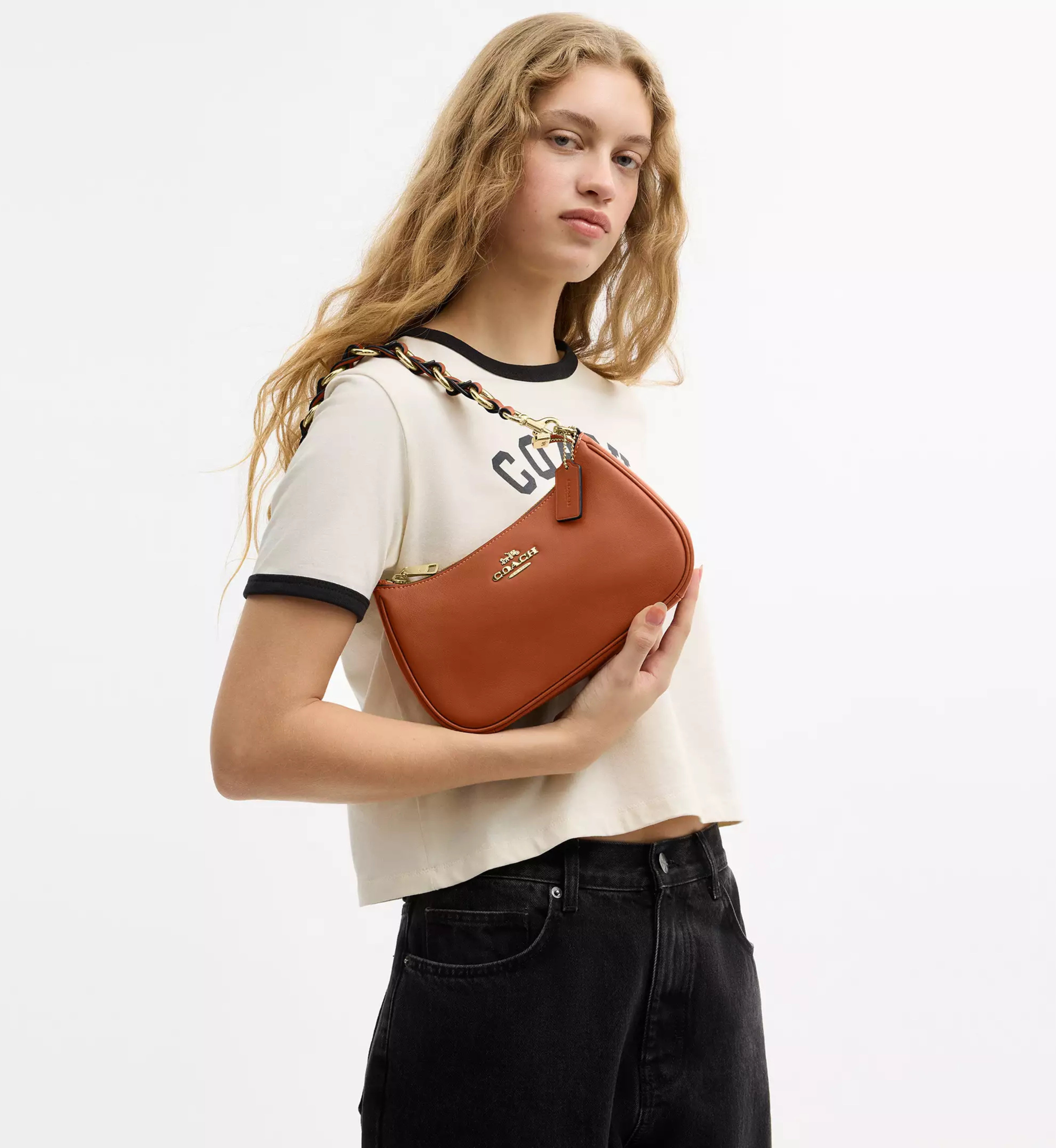 Coach Teri Shoulder Bag 'Smooth Leather Im Amber Brown'