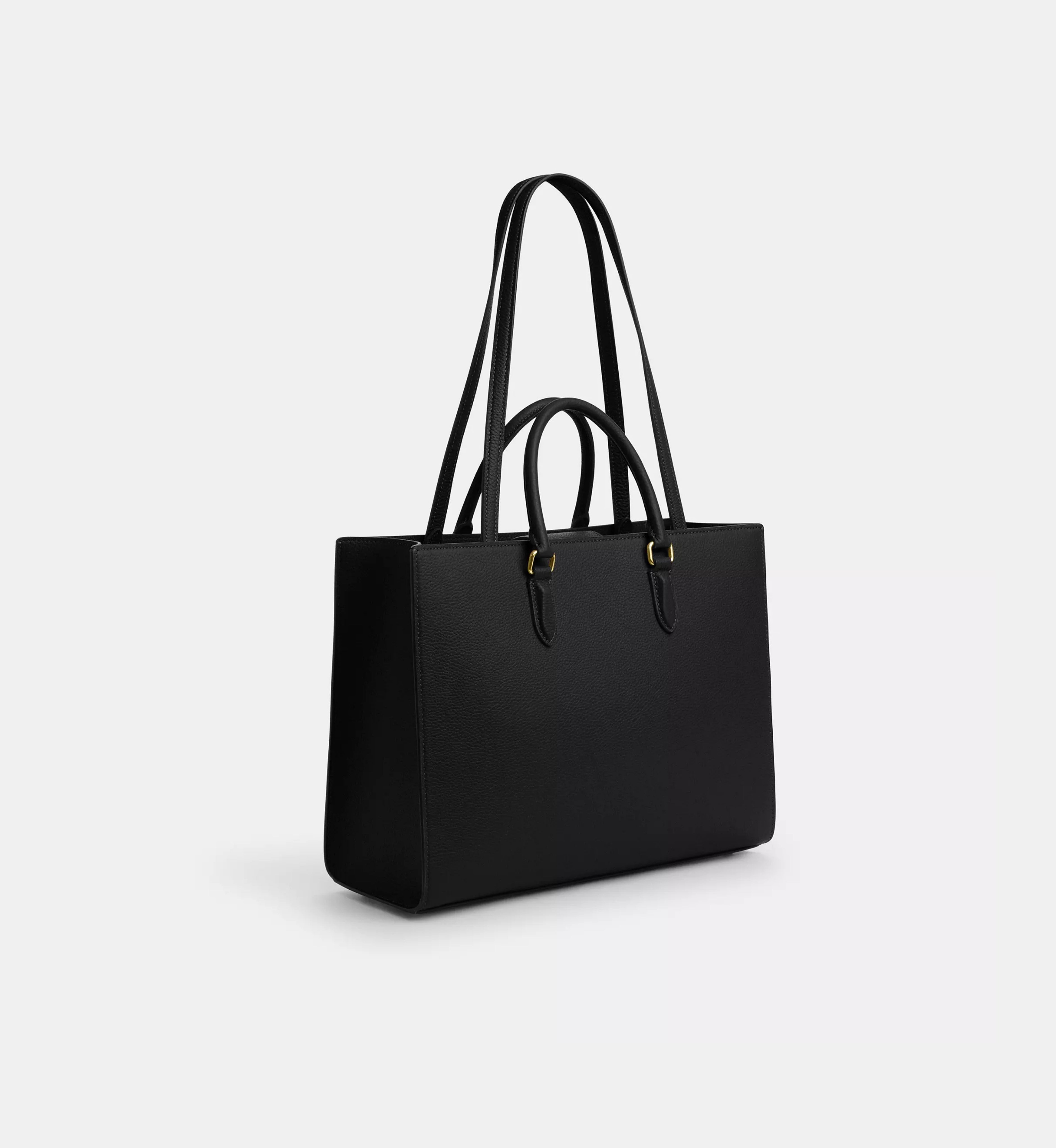 Coach Maggie Tote Bag 'Pebbled Leather Gold Black'