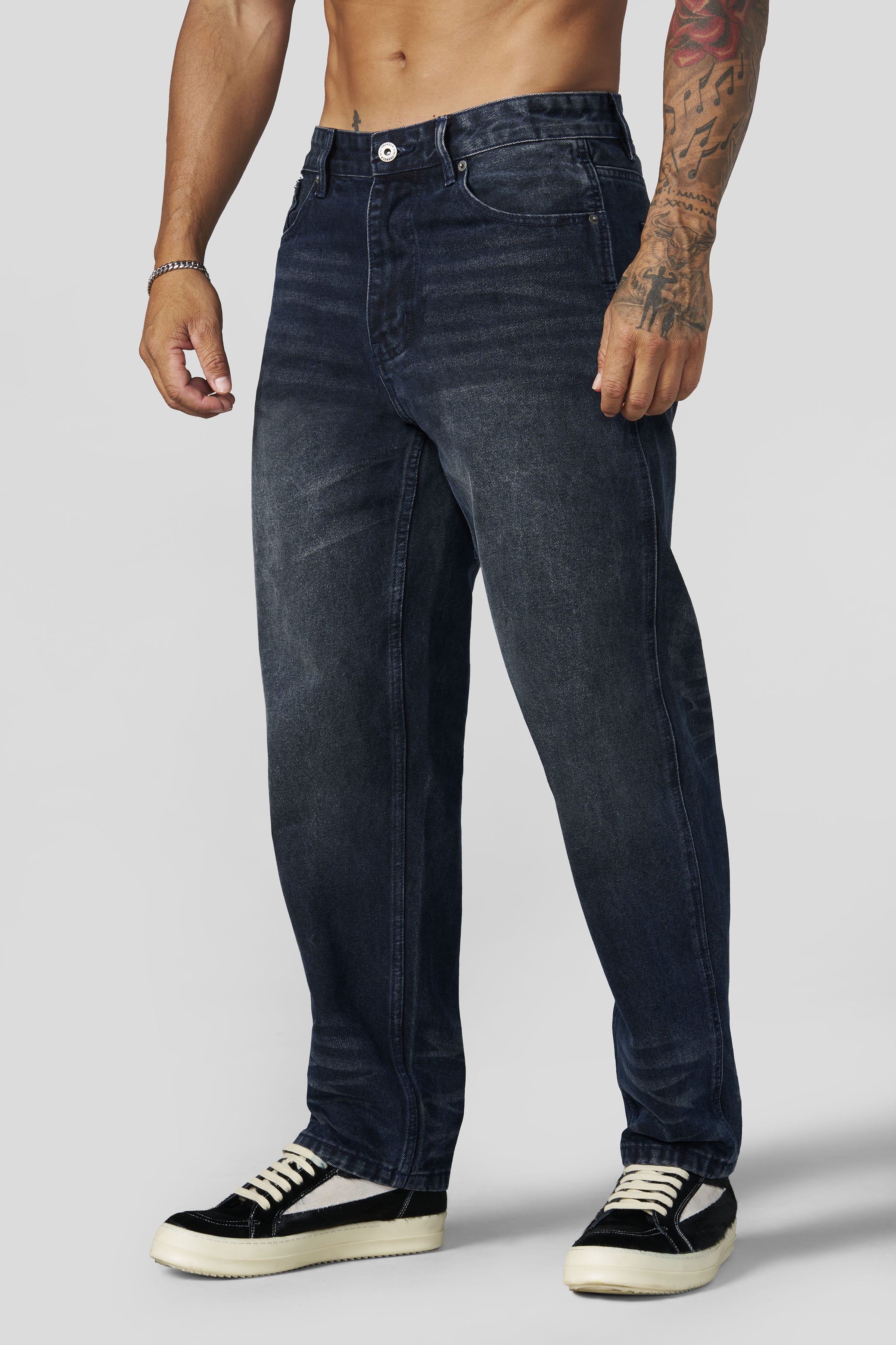 YoungLA 6016 - Fade Line Jeans 'Dark Navy Wash'