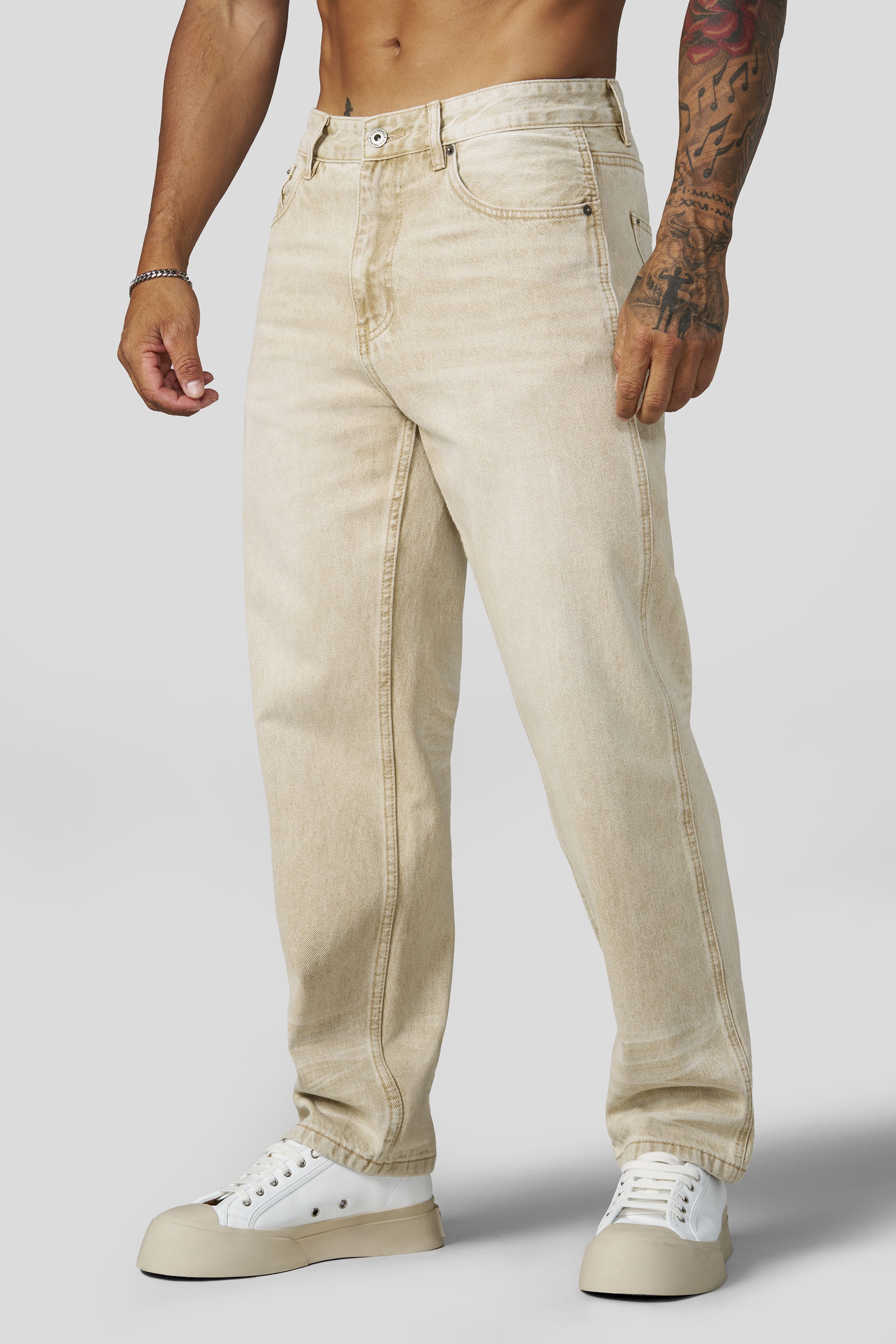 YoungLA 6016 - Fade Line Jeans 'Tan Wash'