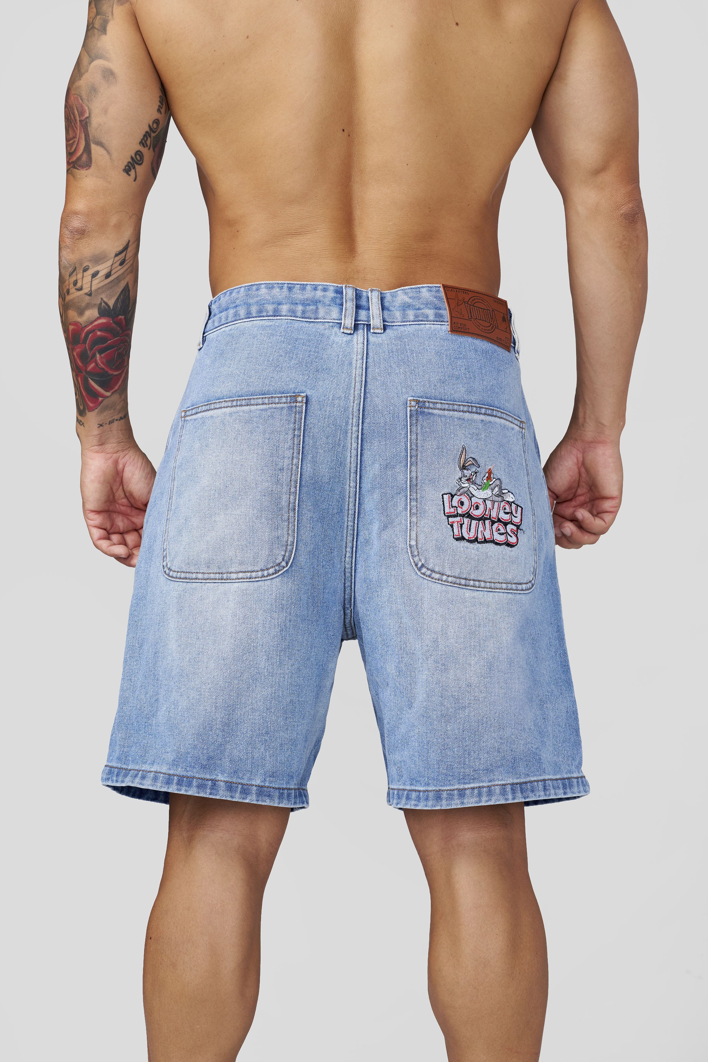 Young La 6079 - Looney Tunes Jorts 'Blue Wash'