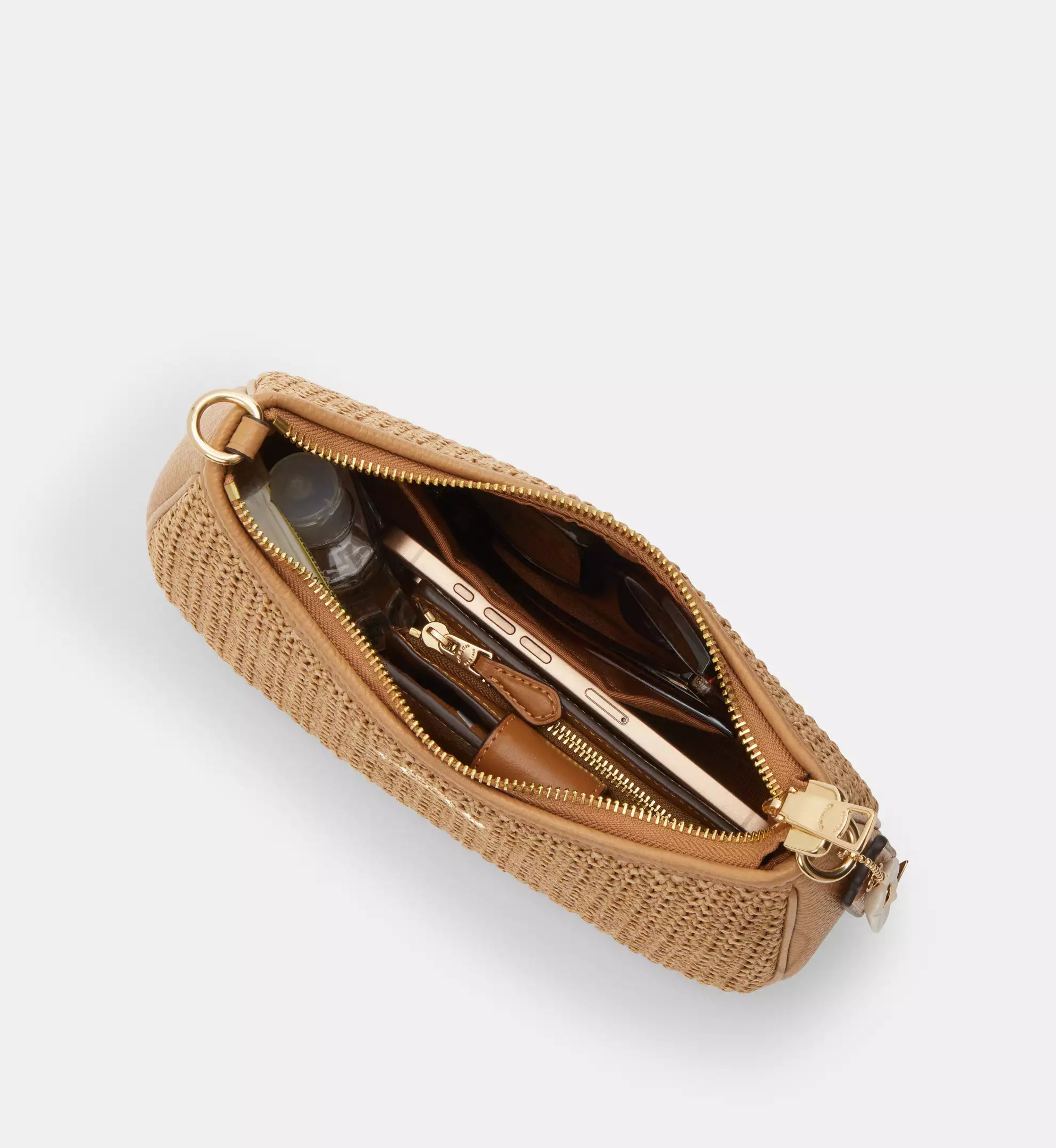 Coach Teri Shoulder Bag With Charm 'Straw Im Toast'