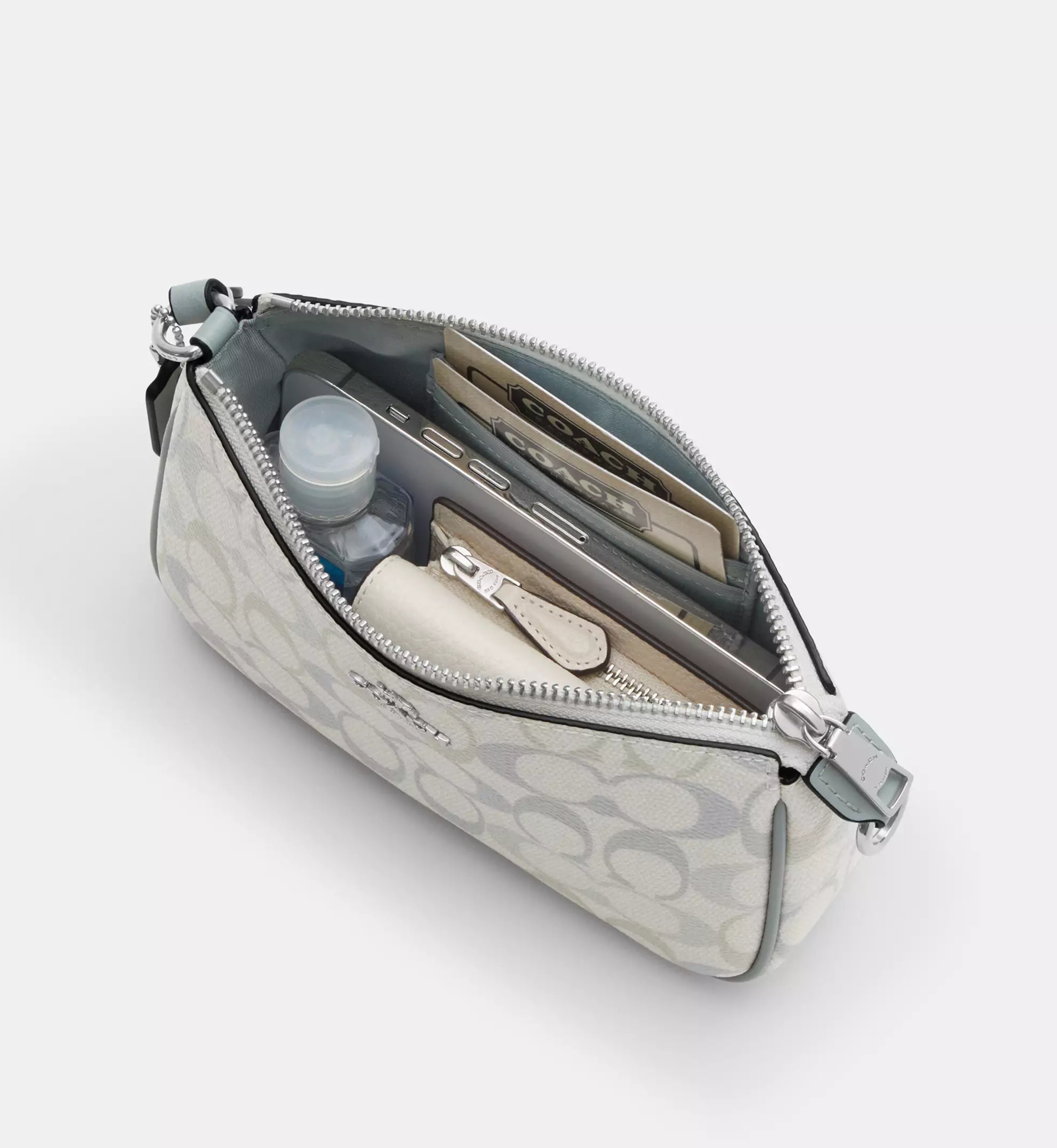 Coach Nolita 19 In Pretty Signature Canvas 'Signature Canvas Silver Chalk Blue'