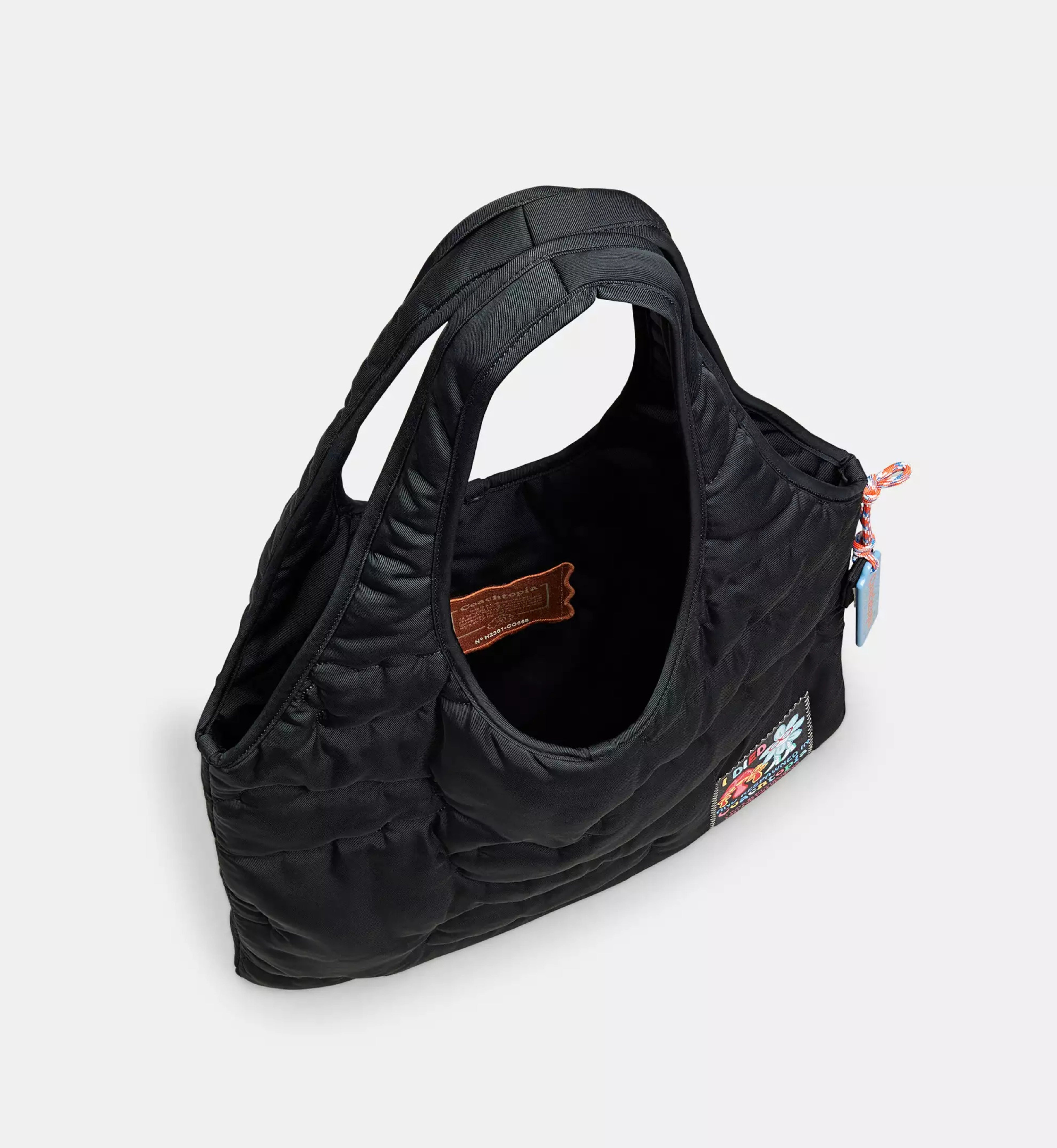 Coach Coachtopia Loop Flat Tote With Cloud Quilting 'Black'