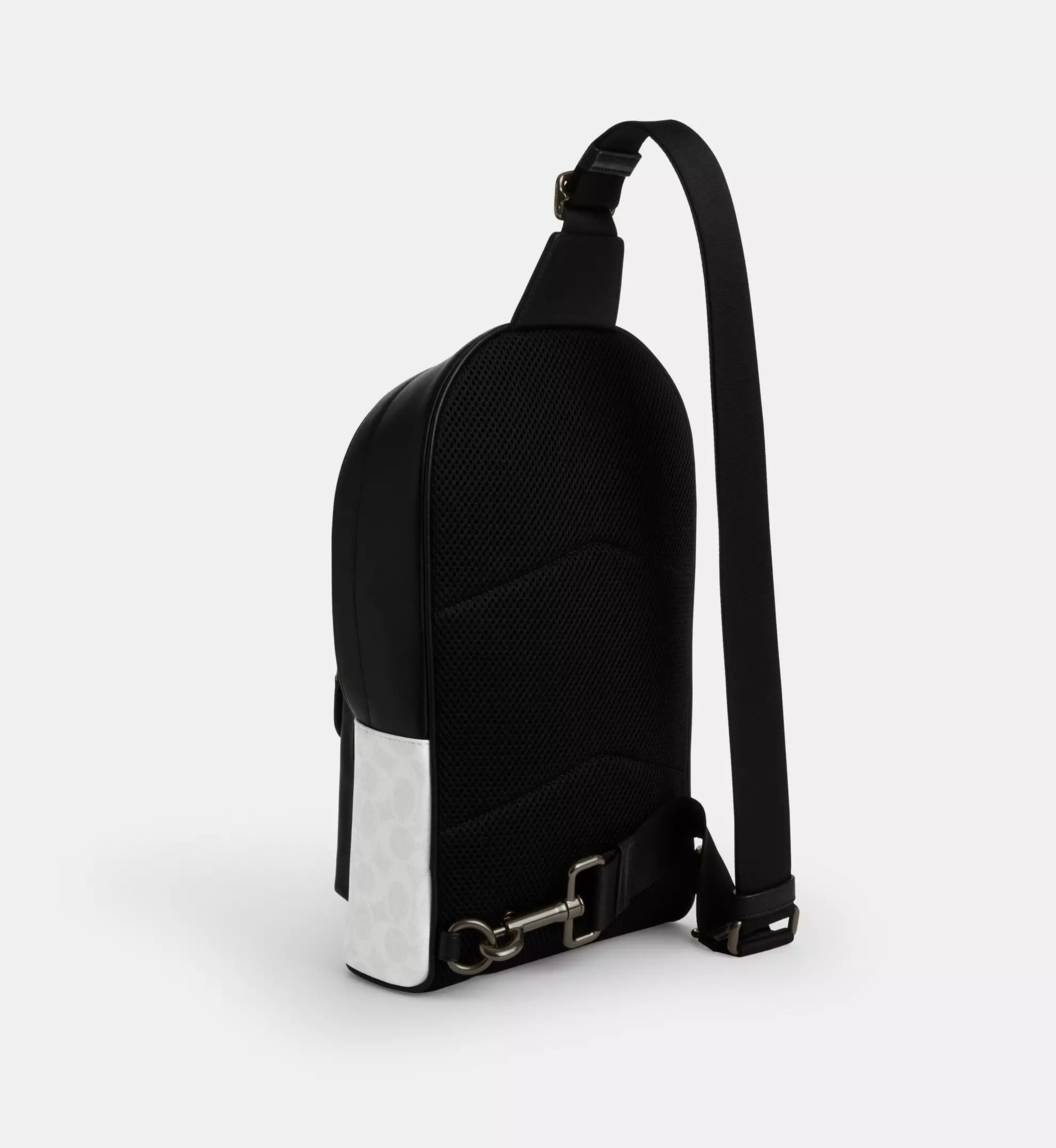 Coach West Pack In Signature Canvas 'Signature Canvas Gunmetal Chalk Black'
