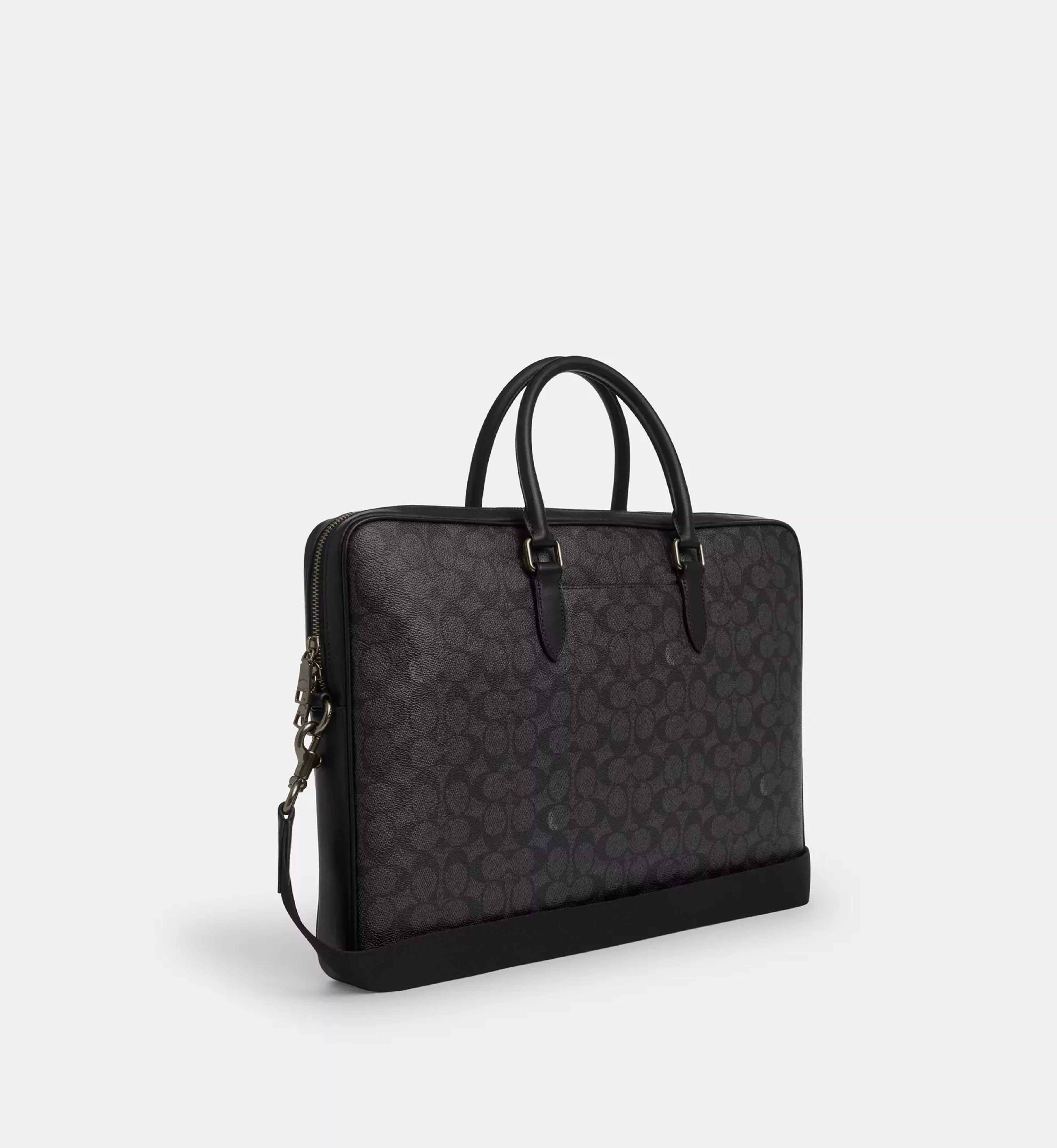 Coach Ethan Large Brief In Signature Canvas 'Signature Canvas Gunmetal Charcoal Black'