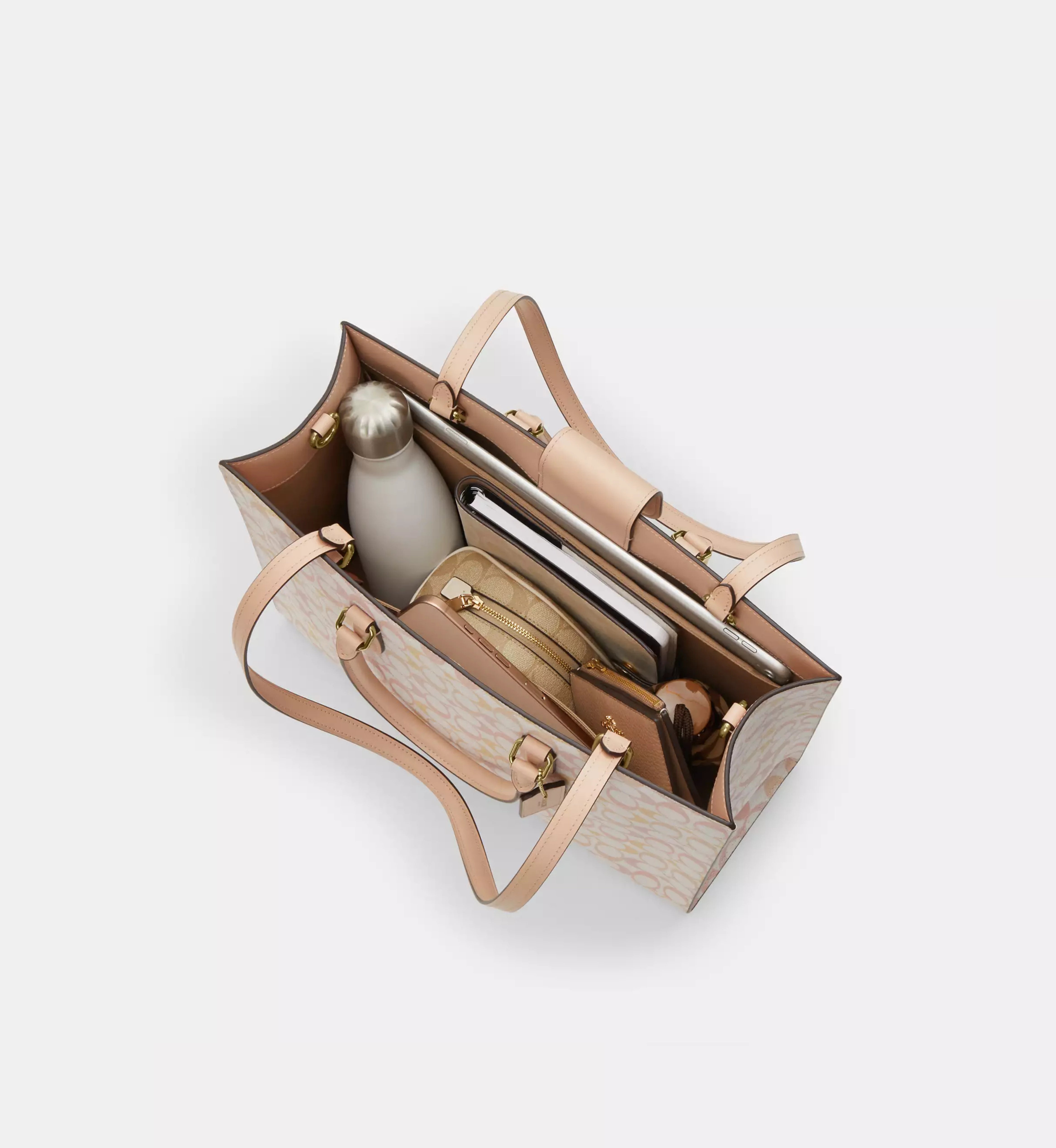 Coach Maggie Tote Bag In Pretty Signature Canvas 'Signature Canvas Im Chalk Pink'