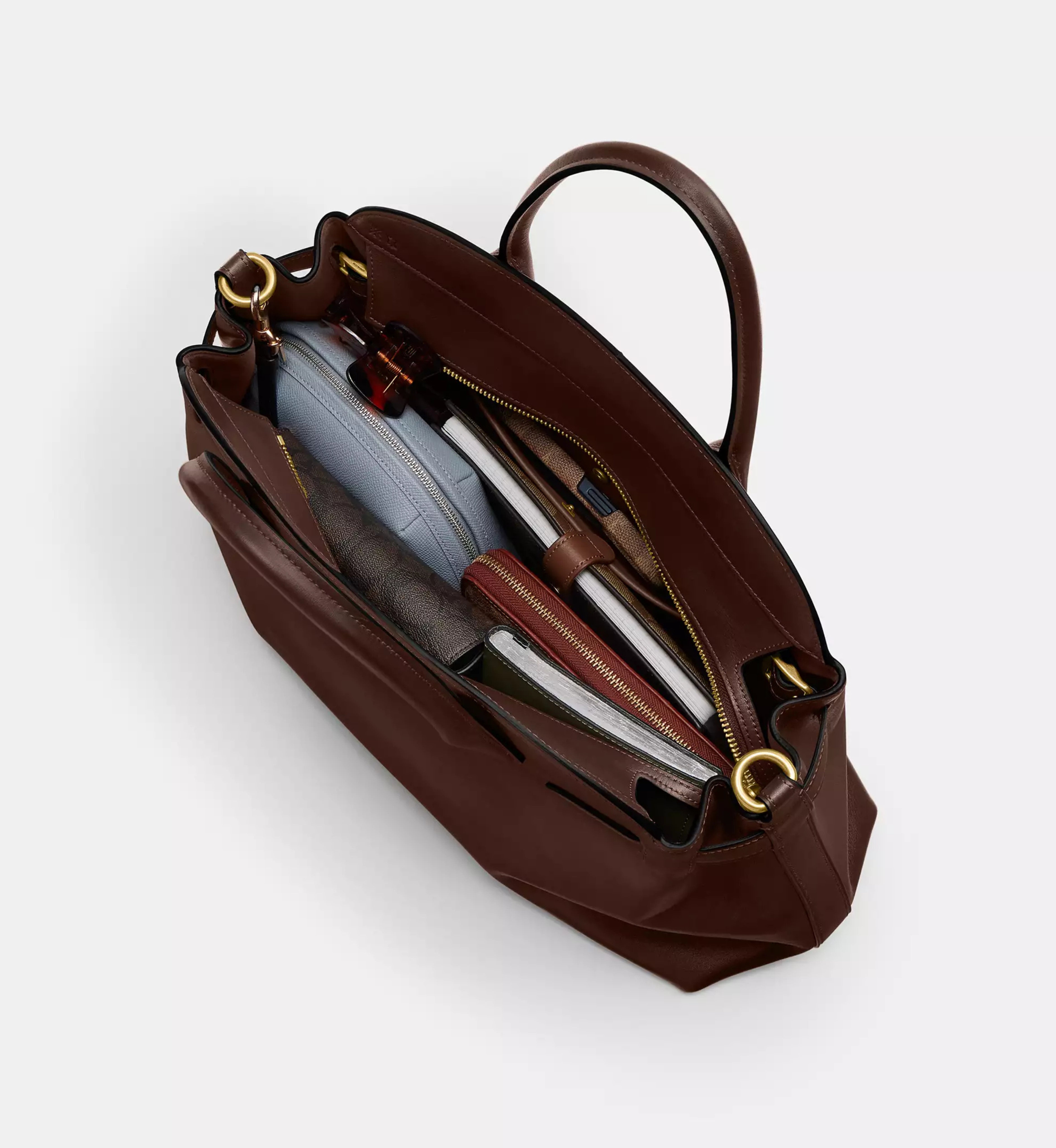 Coach Soft Empire Carryall Bag 40 'Smooth Leather Brass Merlot'