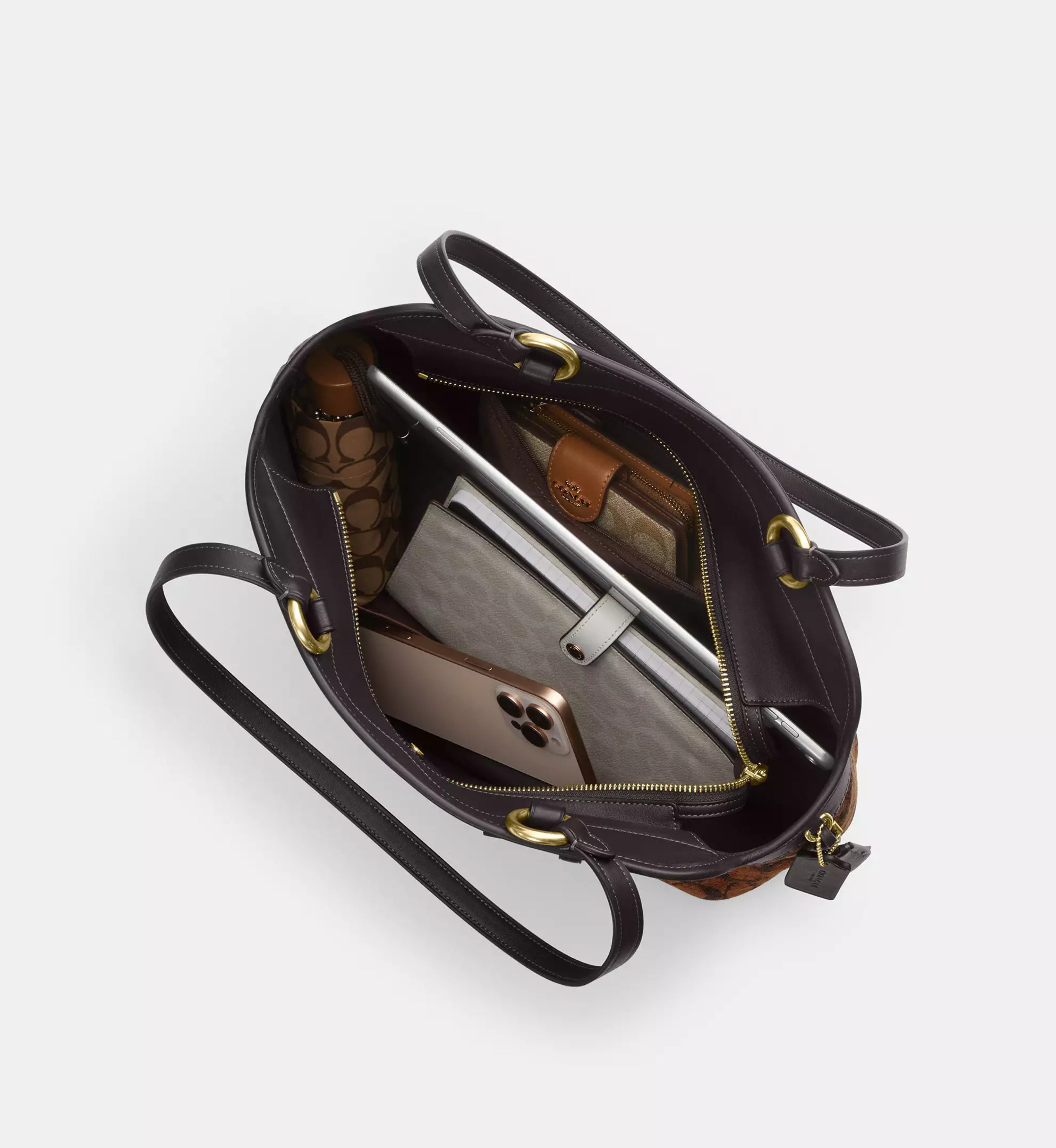 Coach Easton Tote Bag 'Smooth Leather Gunmetal Black'