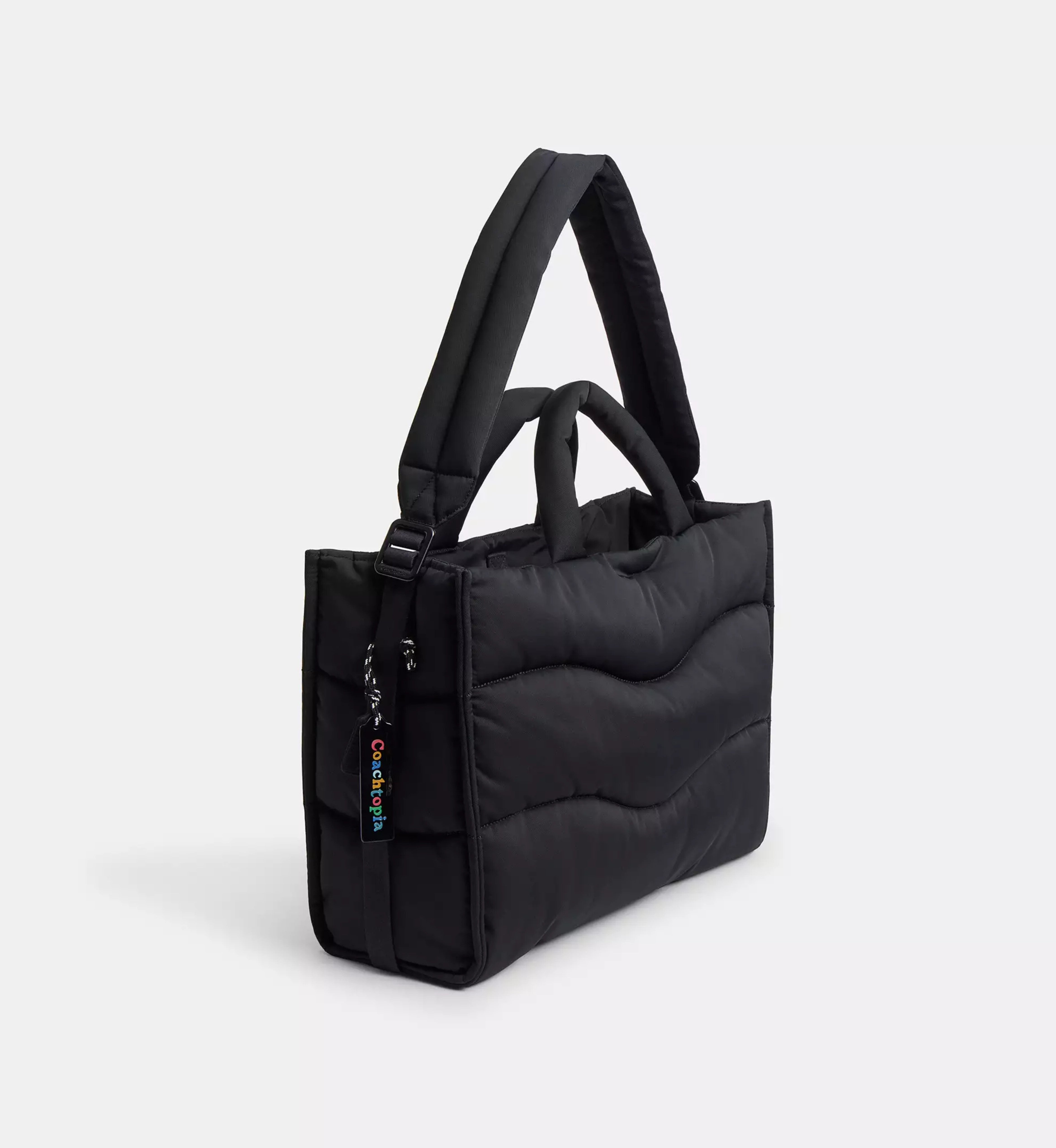 Coach Coachtopia Loop Tote With Wavy Quilting 'Recycled Polyester Black 2'