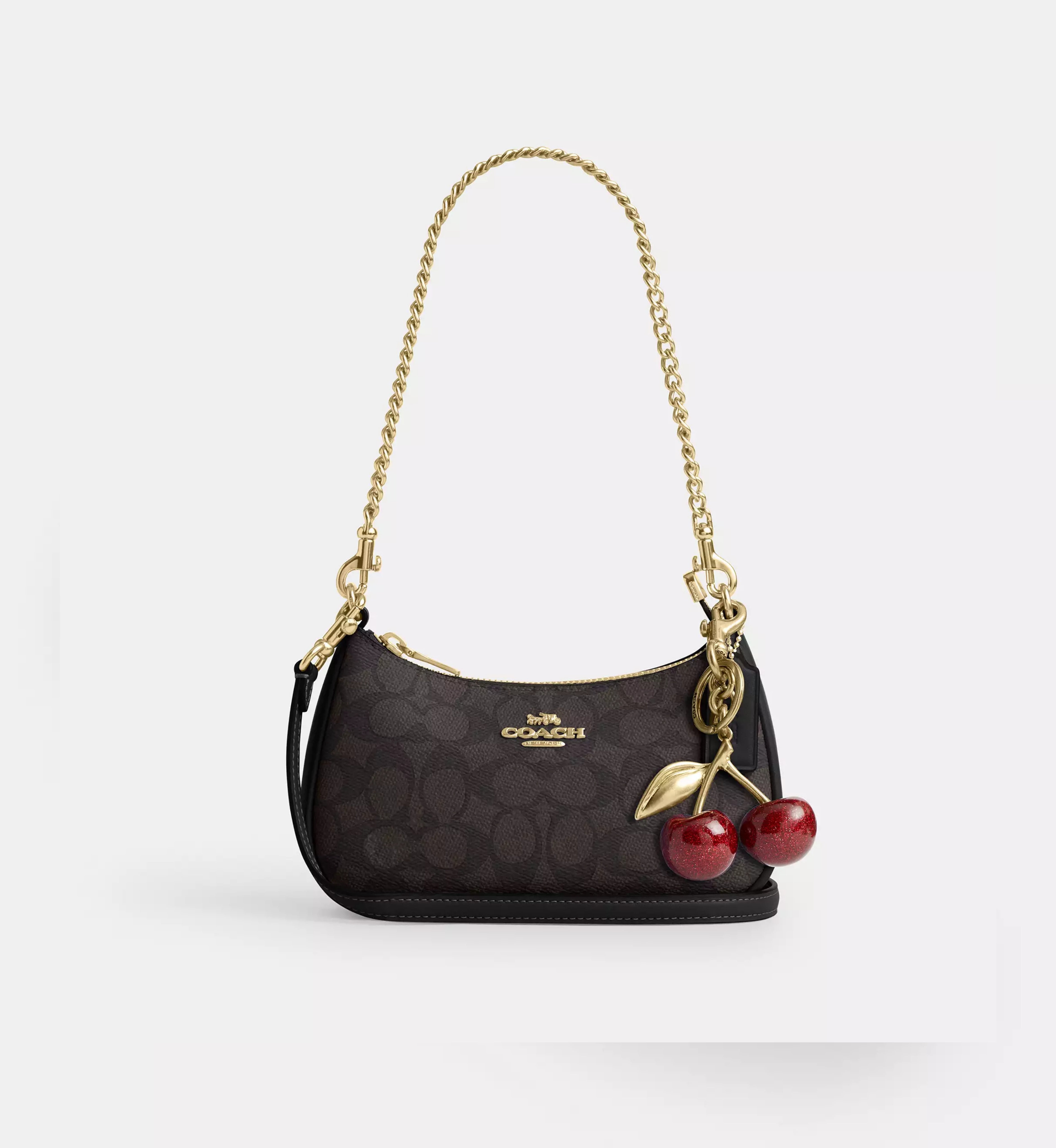 Teri Mini Crossbody Bag In Signature Canvas 'Signature Canvas Gold Walnut Black'