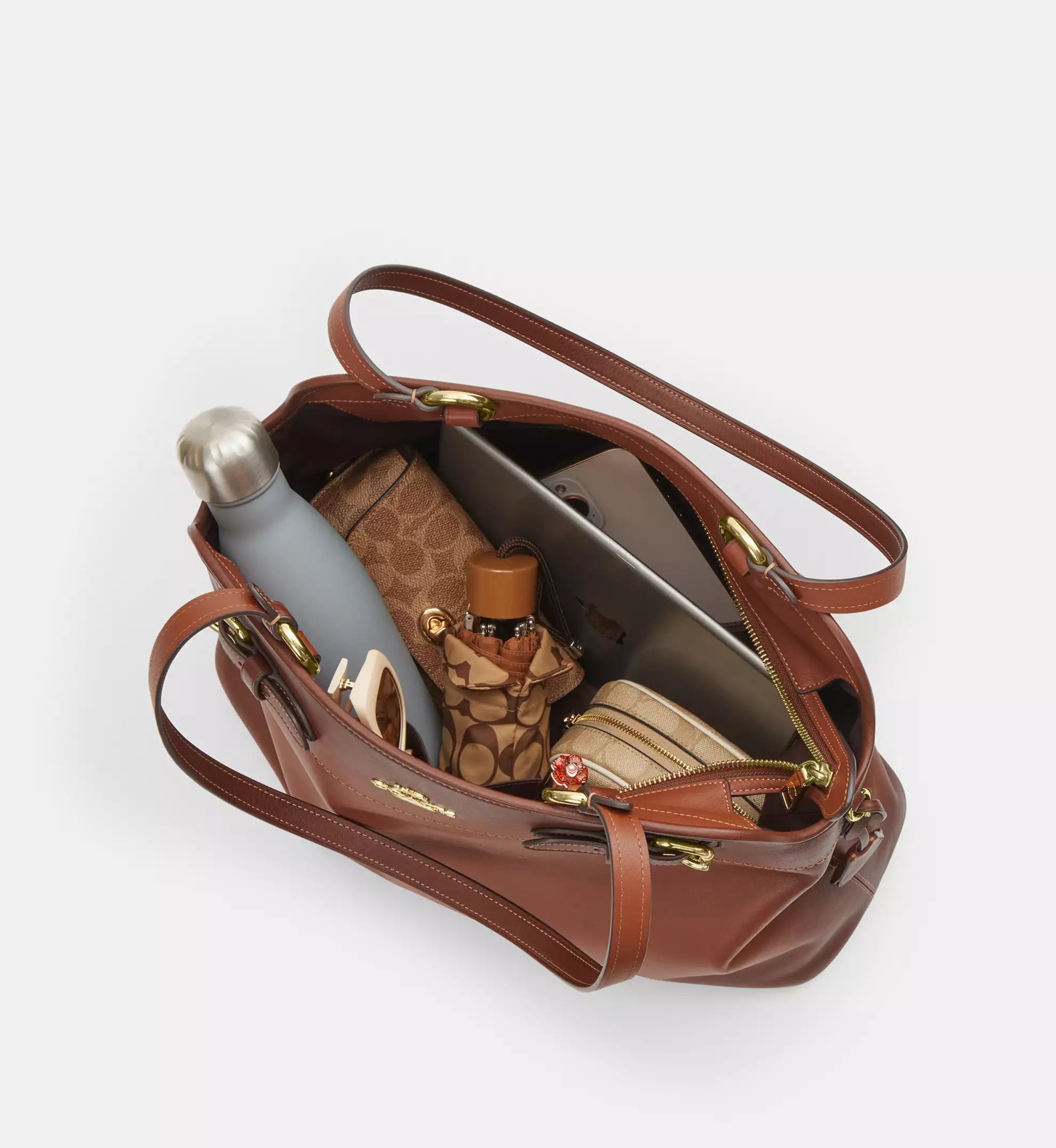 Coach Easton Tote Bag 'Smooth Leather Gold Redwood'