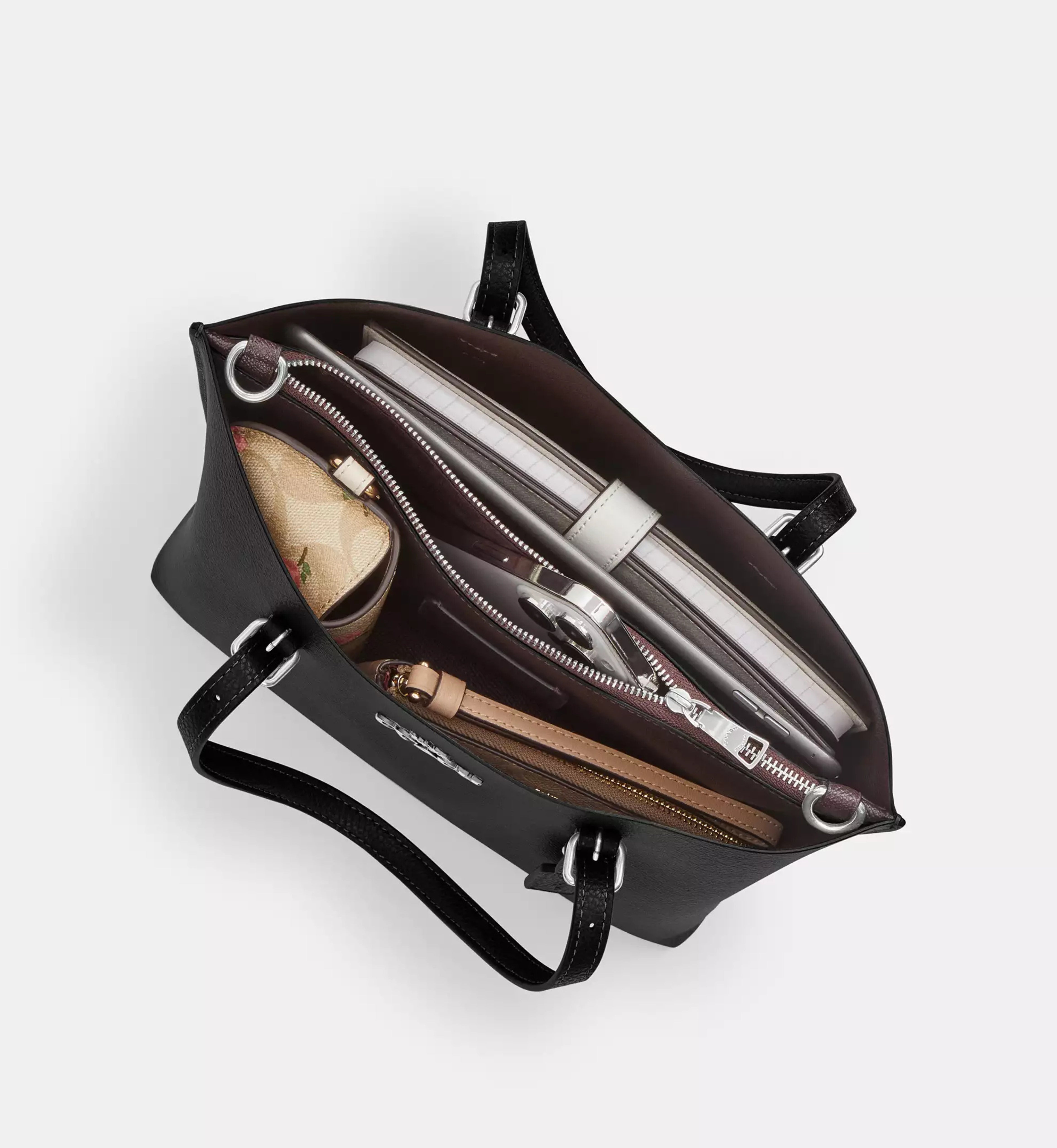 Coach Mollie Tote Bag 25 'Leather Silver Chalk'