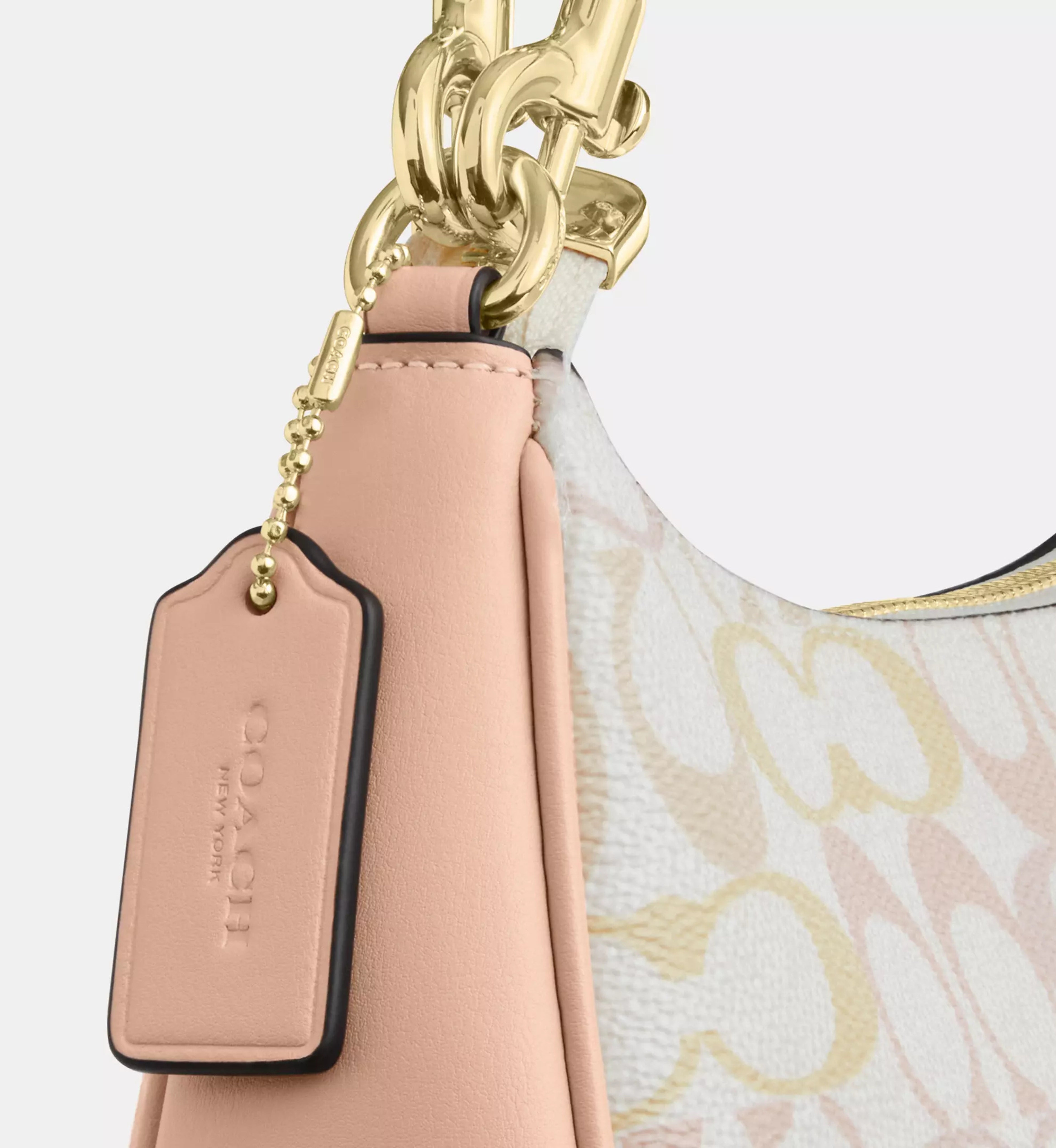 Coach Teri Shoulder Bag In Signature Canvas 'Signature Canvas Gold Chalk Pink'