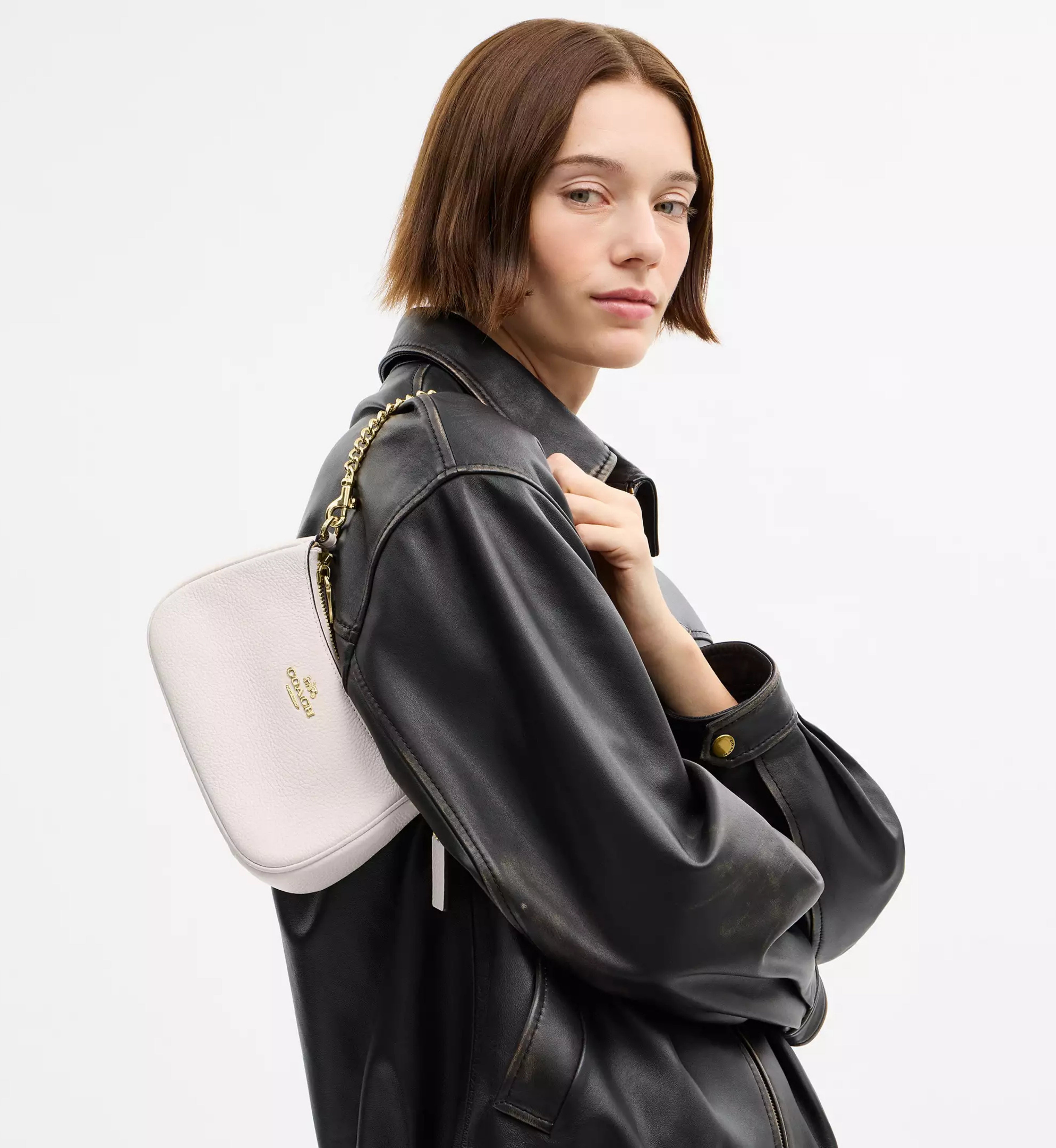 Coach Teri Mini Crossbody Bag 'Pebbled Leather Gold Black'