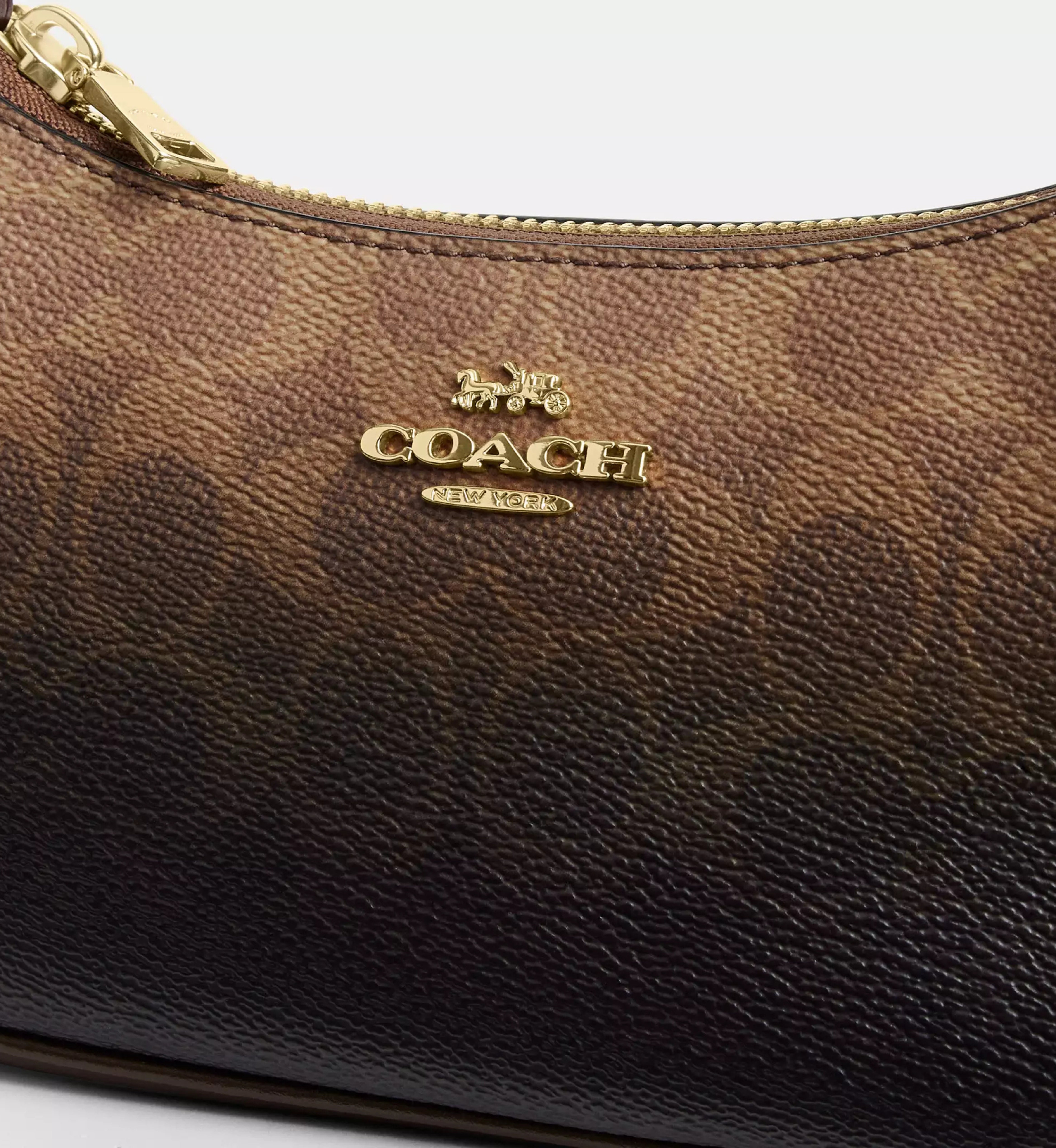 Coach Teri Mini Crossbody Bag In Ombre Signature Canvas 'Signature Canvas Gold Brown'