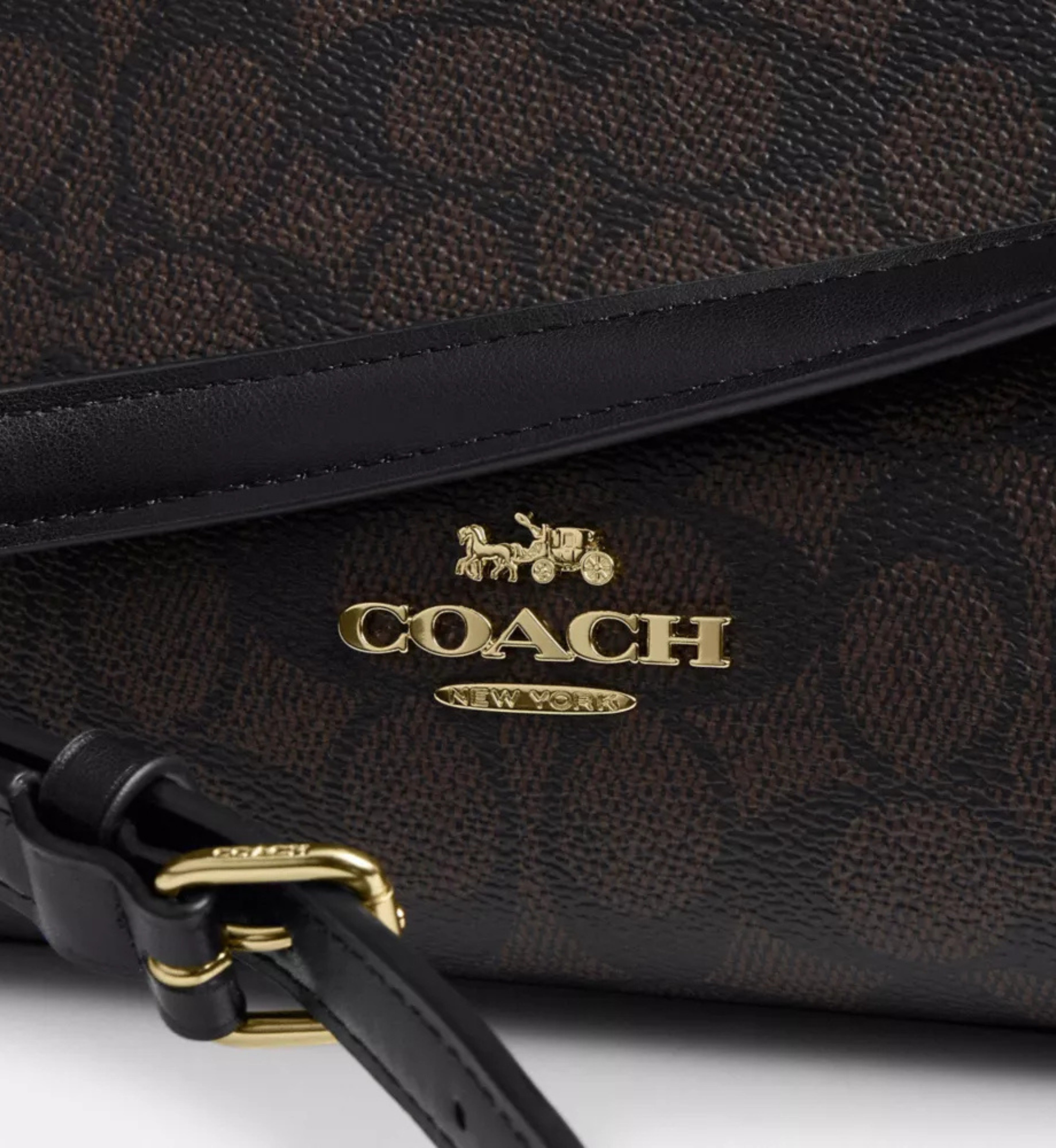 Coach Laurel Shoulder Bag In Signature Canvas 'Signature Canvas Gold Walnut Black'