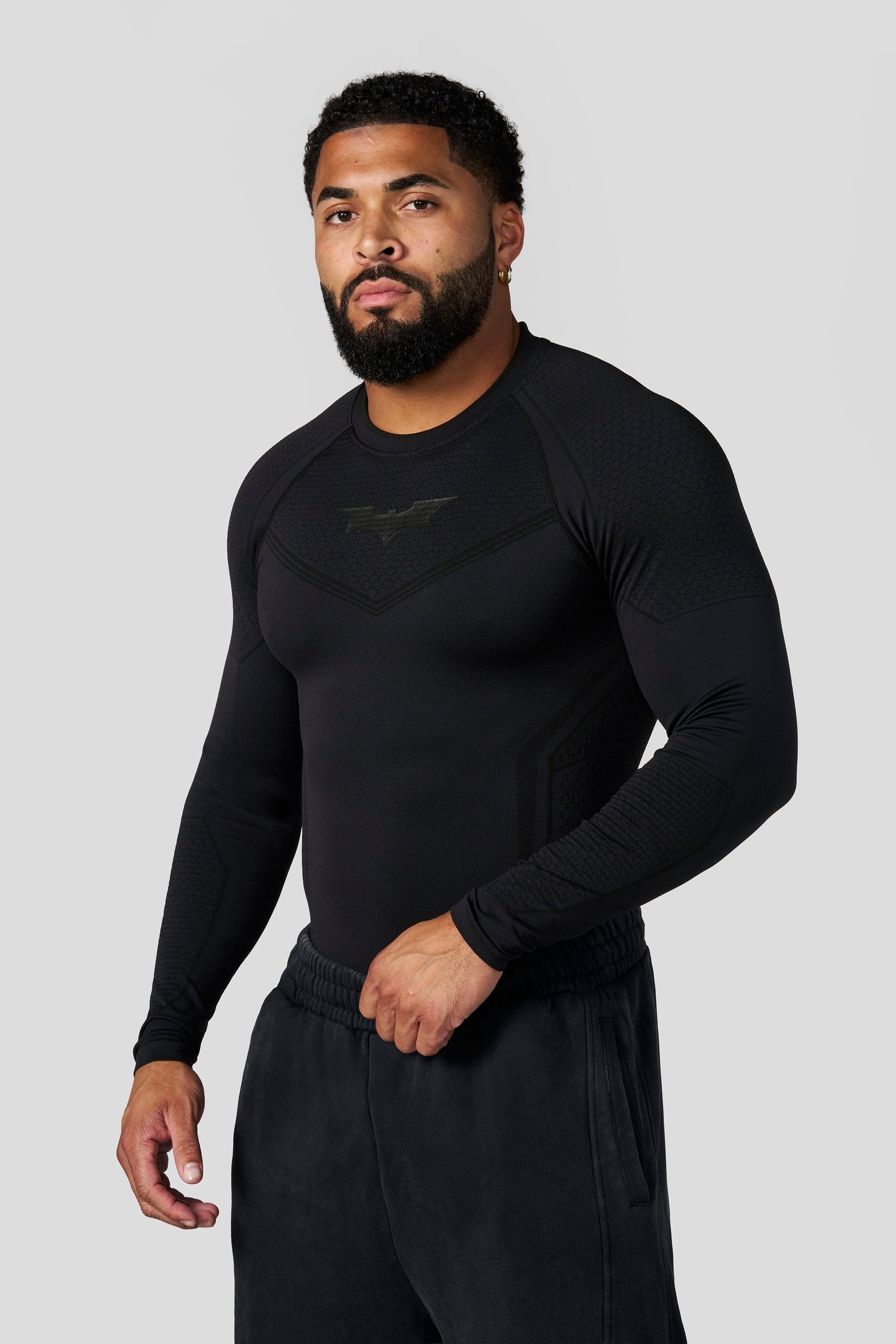 YoungLA 8004 - Batman Compression Longsleeves 'All Black'