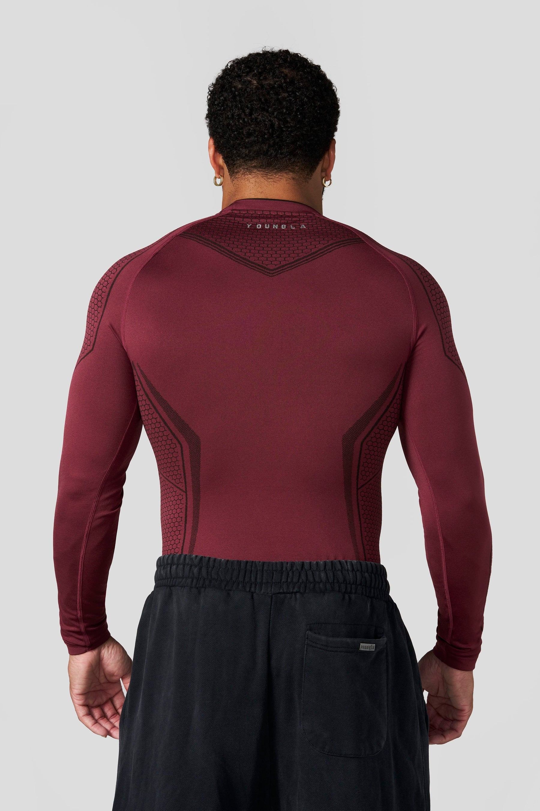 YoungLA 8004 - Batman Compression Longsleeves 'Burgundy'