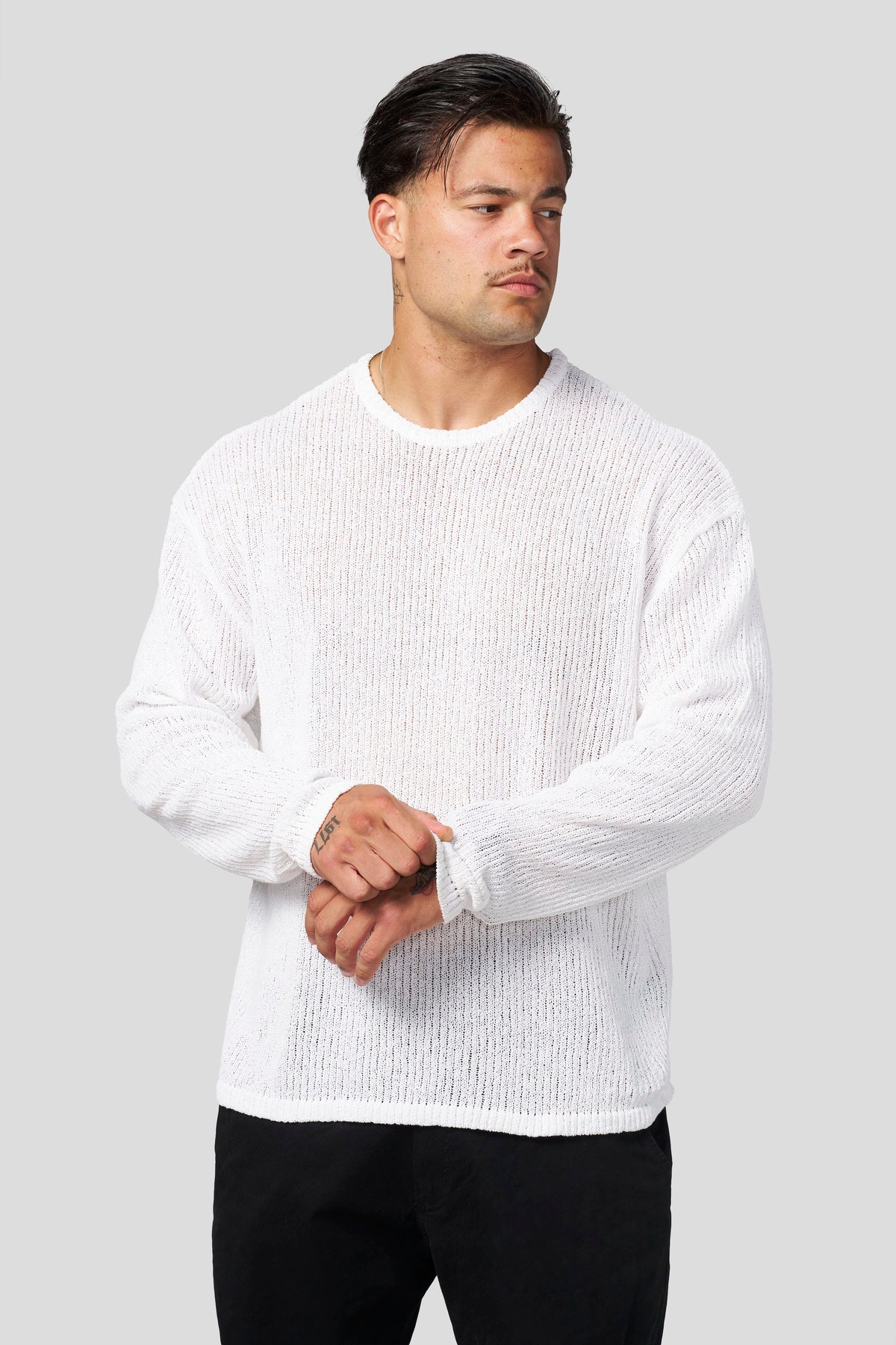 YoungLA 8044 - Evening Knit Longsleeves 'White'