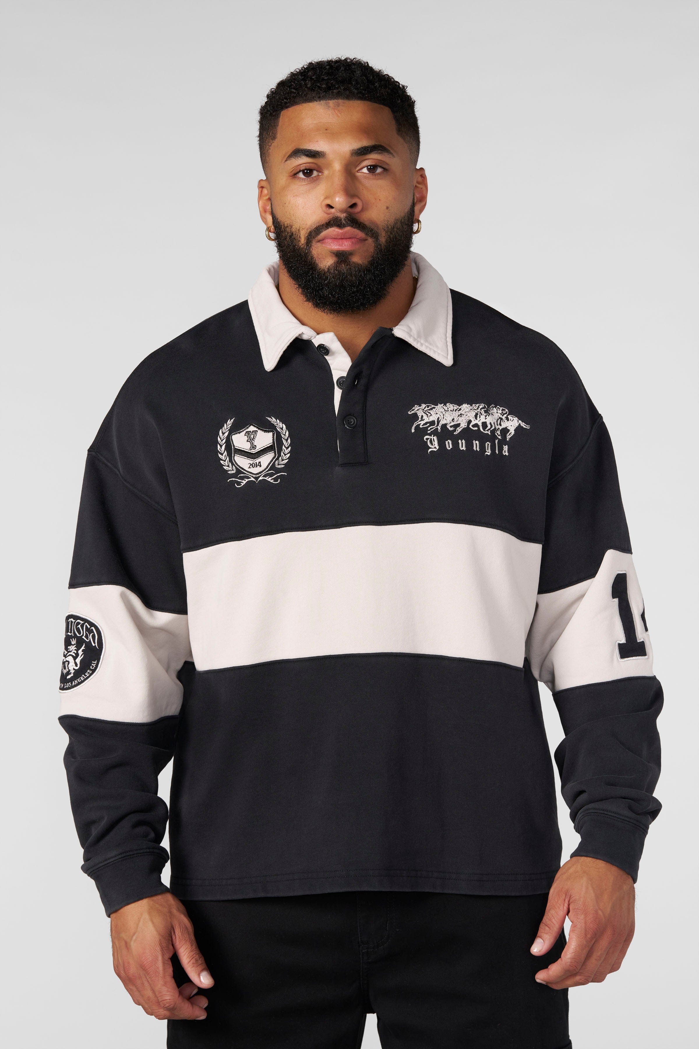 Young La 8045 - Polo Club Oversized Longsleeves 'Black'