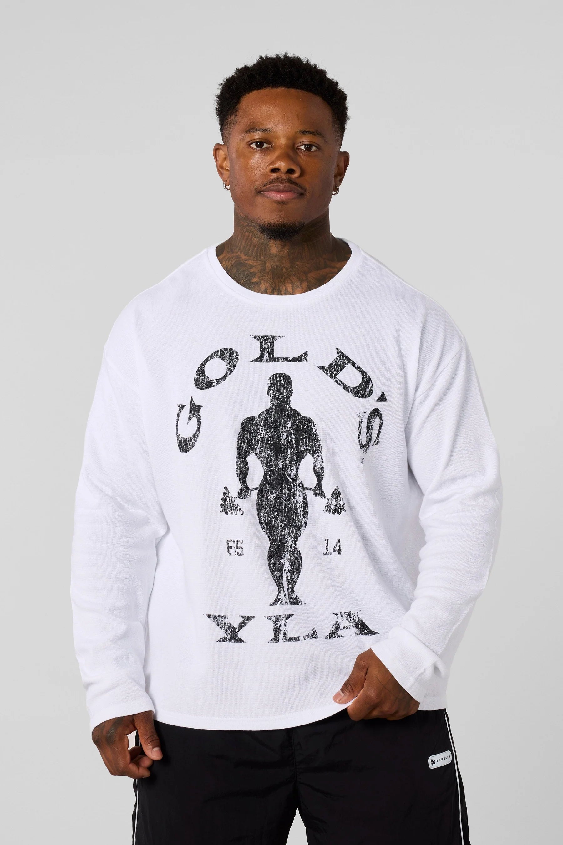 Young La 8047 - Gold's Gym Thermal Longsleeves 'White'