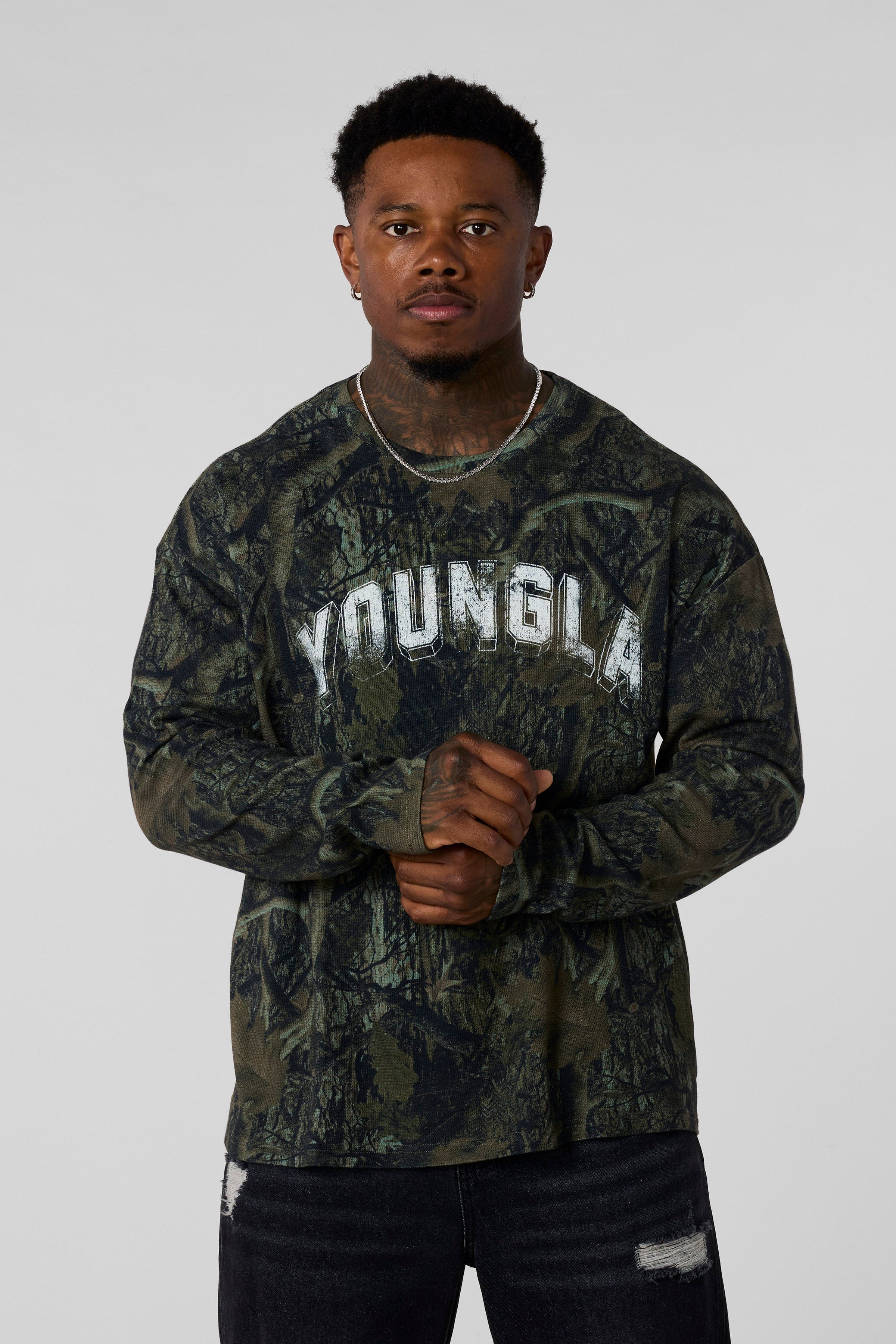 Young La 8054 - Thin Thermal Longsleeves 'Dark Tree Camo'