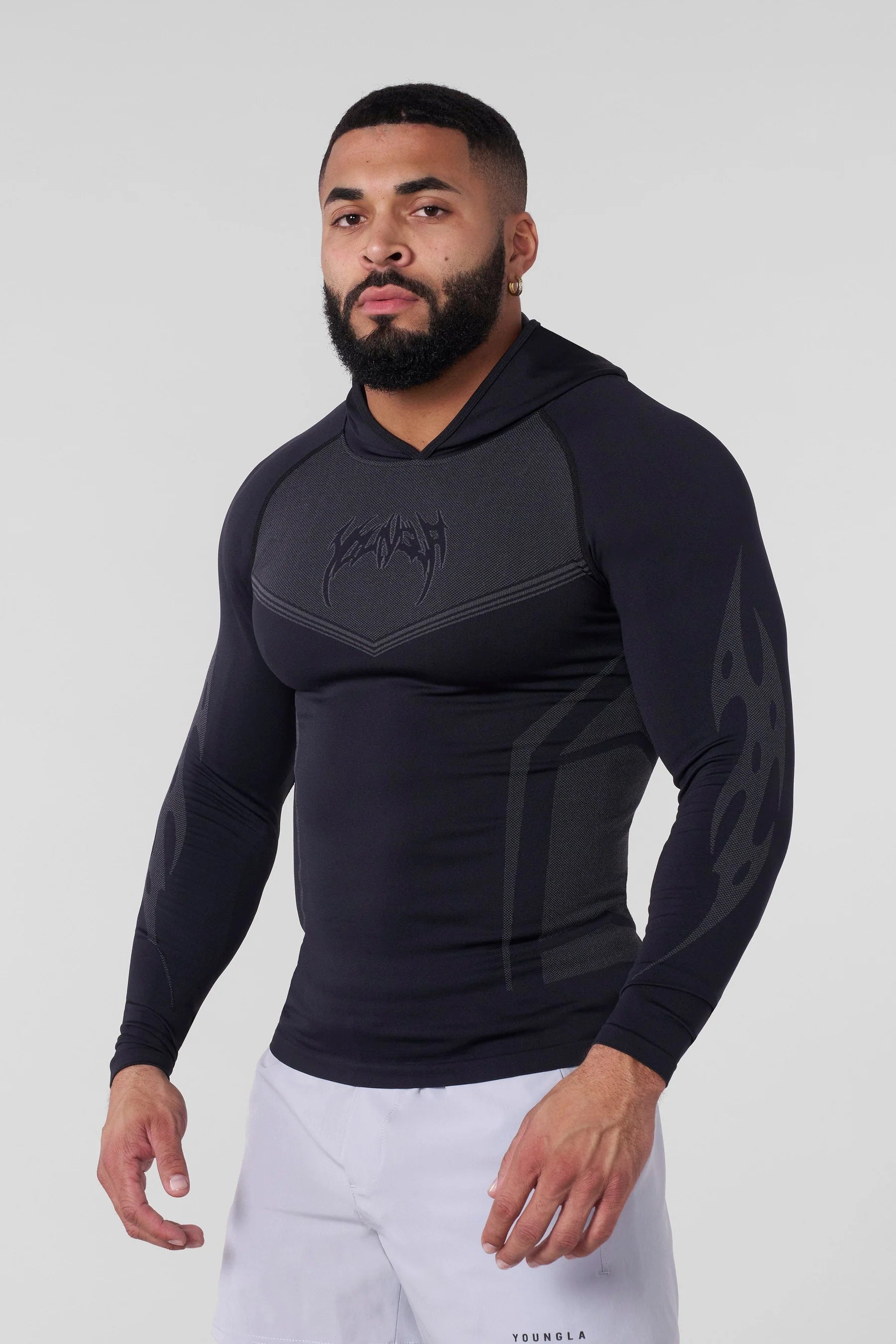 Young La 8062 - Warrior Compression Hoodies 'Black'
