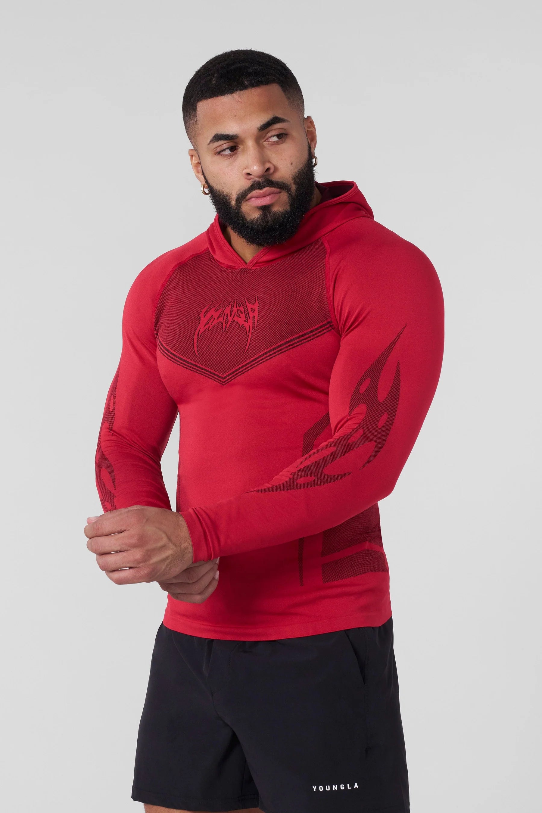 Young La 8062 - Warrior Compression Hoodies 'Red'