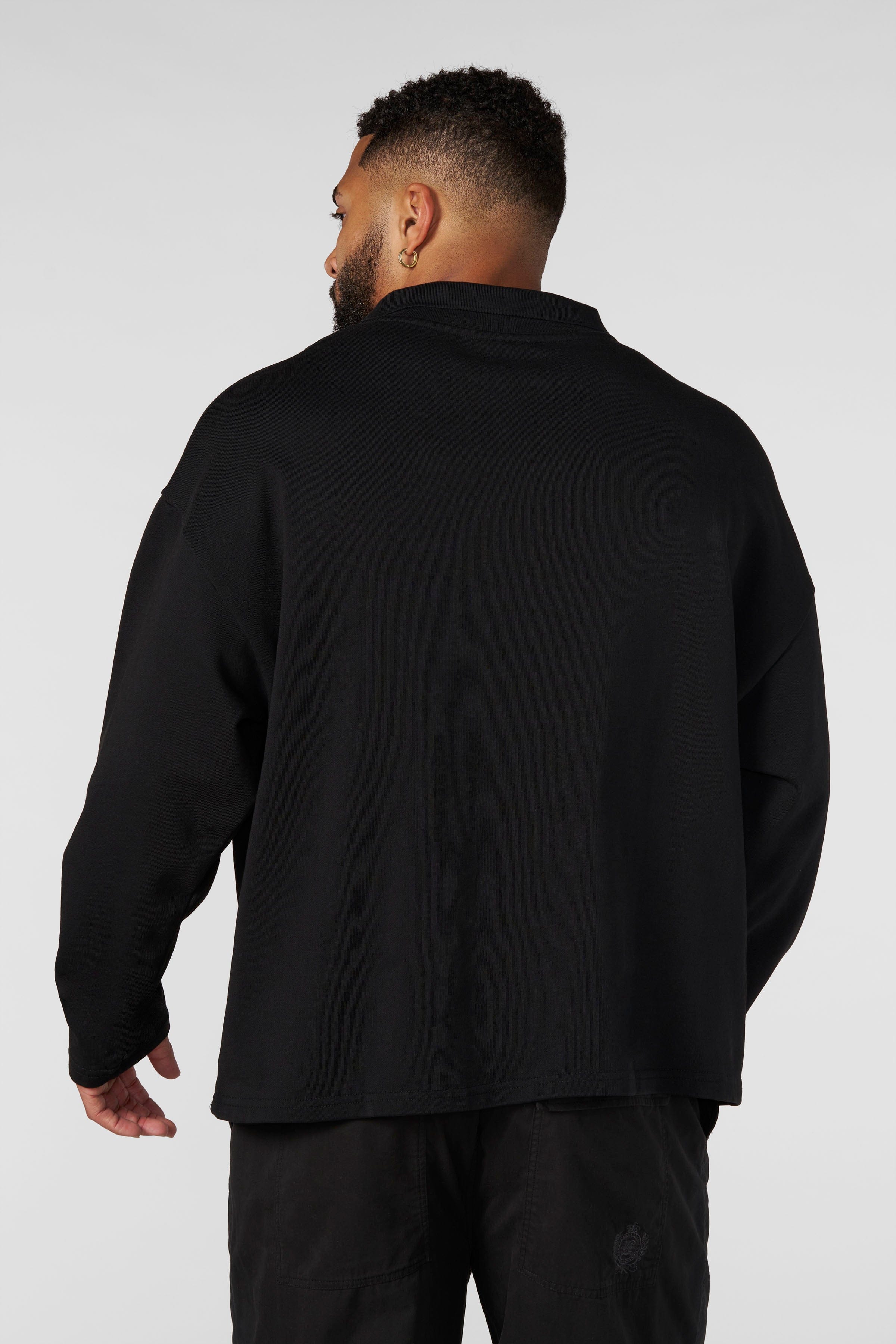 Young La 8069 - Menace Longsleeve Polo 'Black'