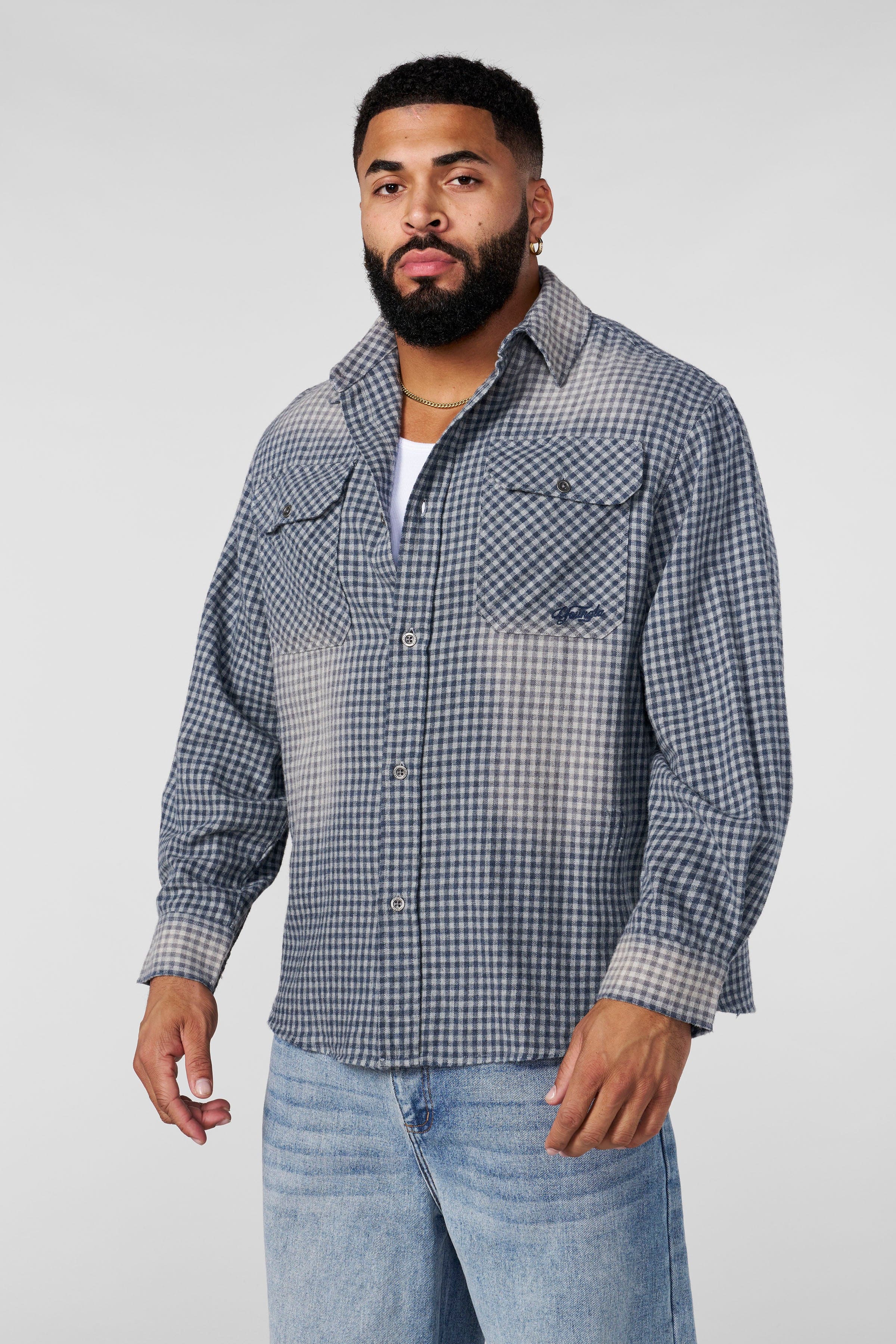 Young La 8091 - Americana Flannels ' Grey Check'
