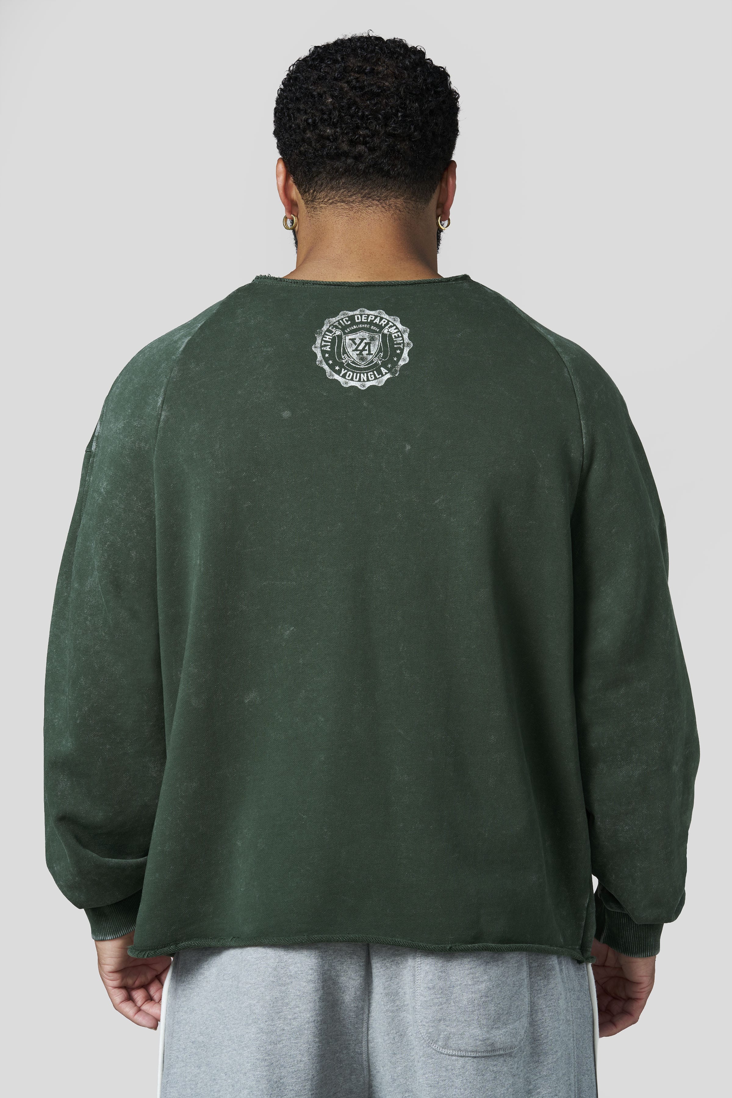 YoungLA 8098 - Golden Era Pump Cover Crewneck ' Green Wash'