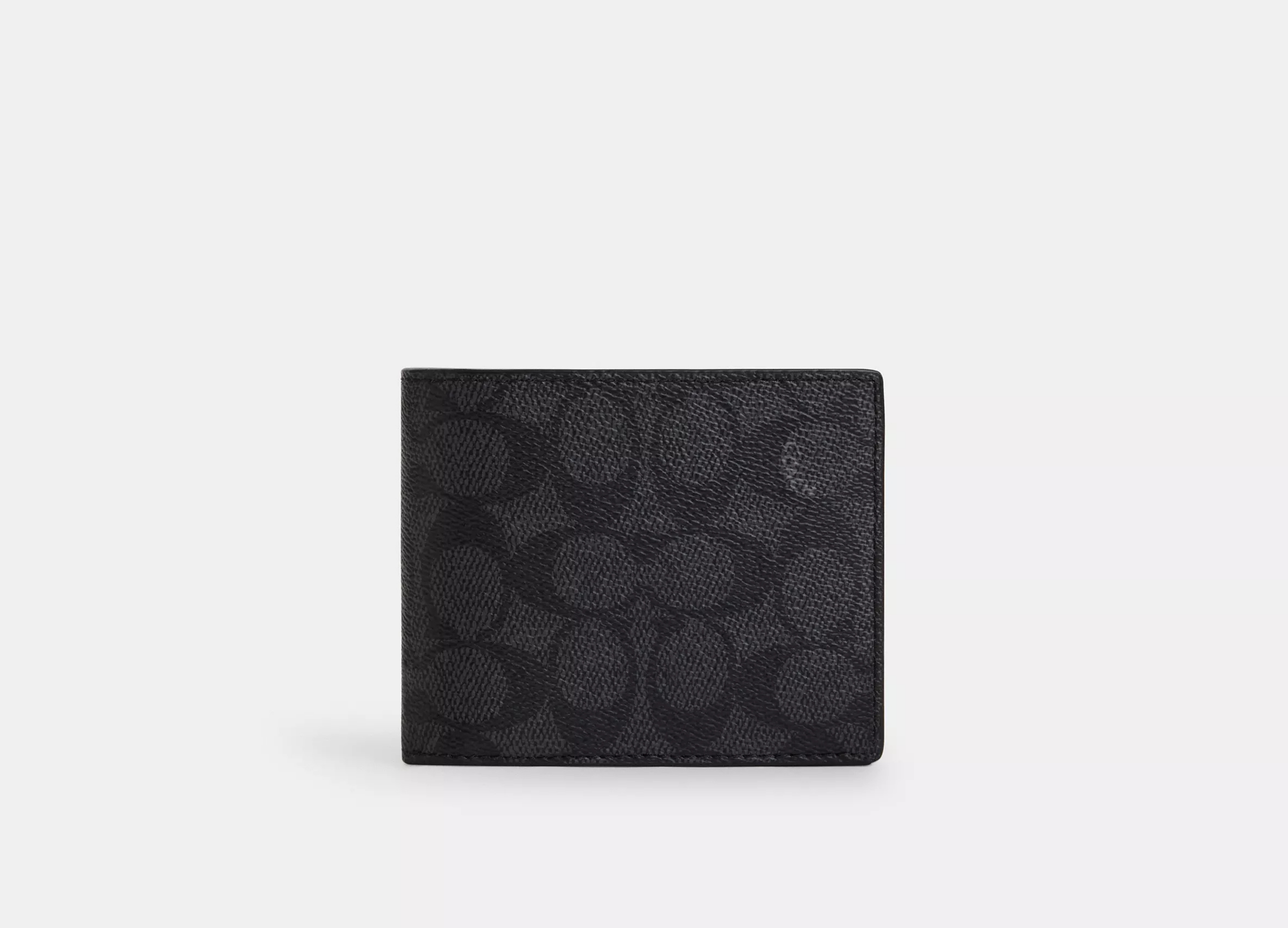 Coach 3 In 1 Wallet In Signature Canvas - Signature Canvas/Charcoal/Black