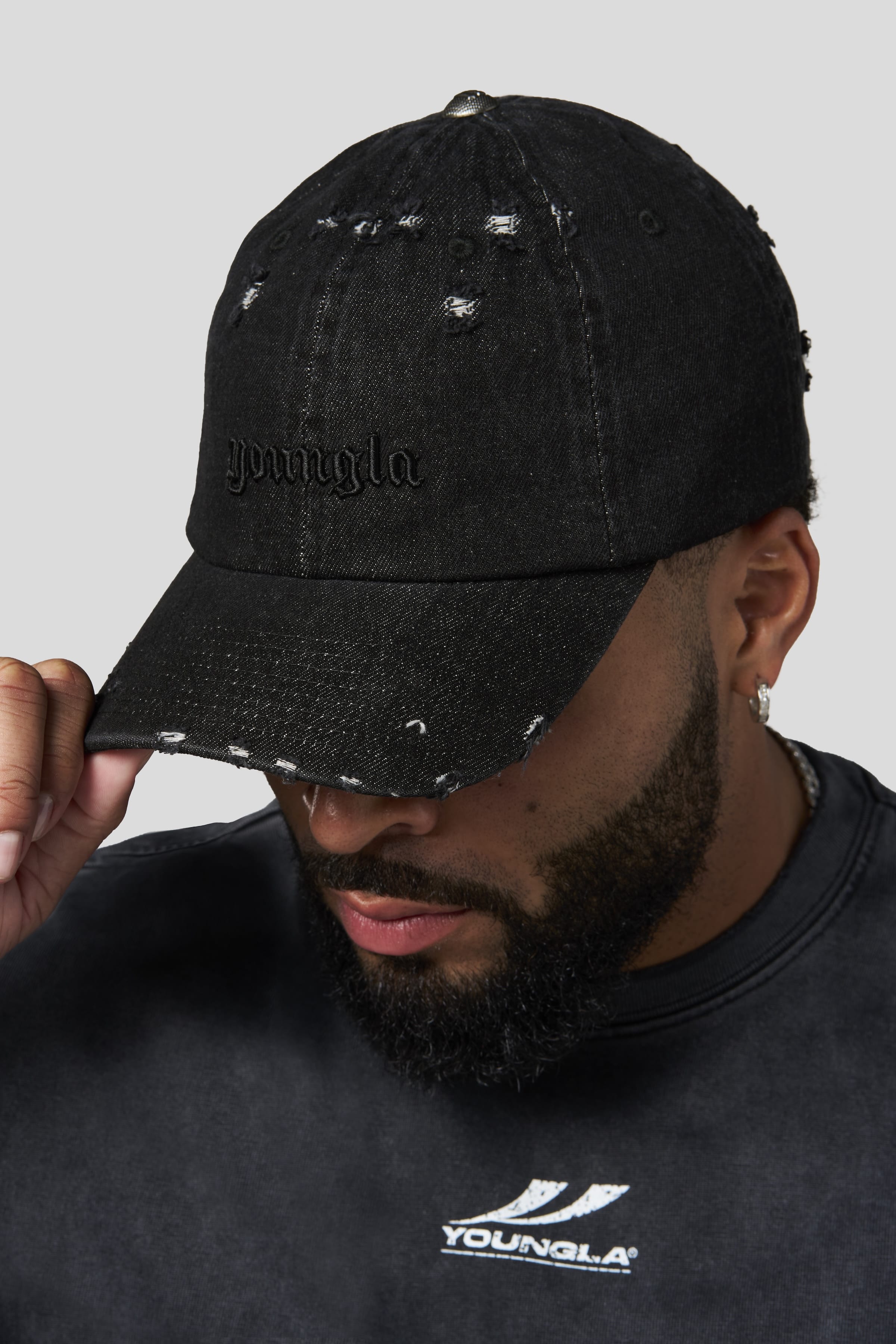 YoungLA 9066 - Distressed Denim Hats 'Black Wash'