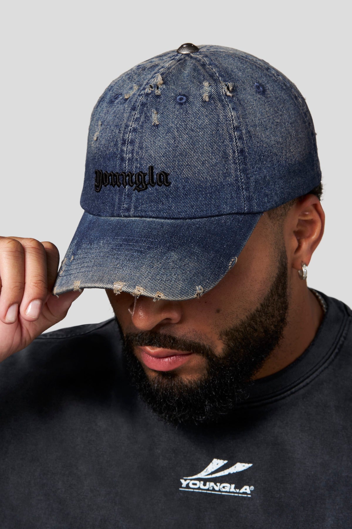 YoungLA 9066 - Distressed Denim Hats 'Denim Wash'