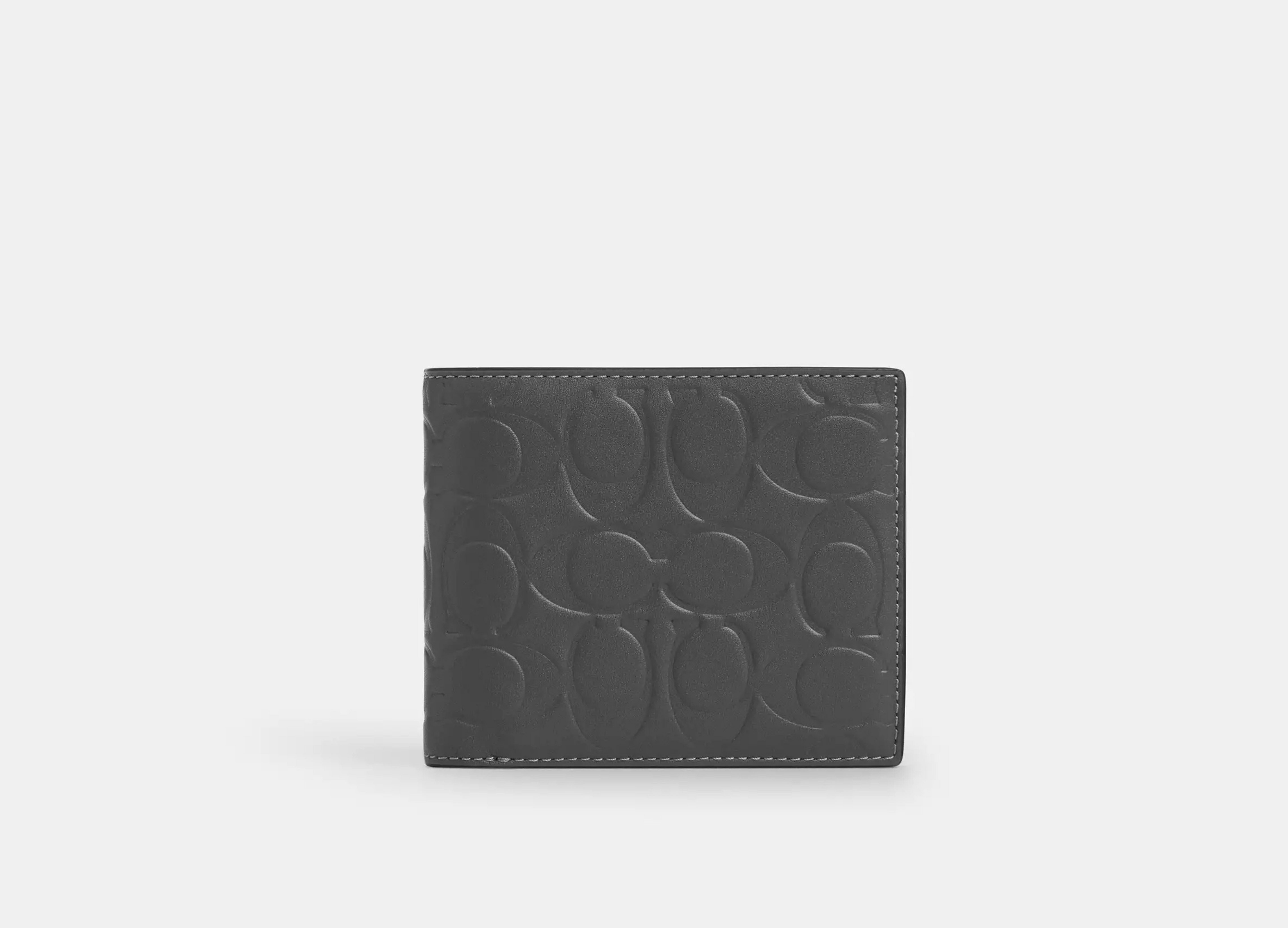 Coach 3 In 1 Wallet In Signature Canvas - Embossed Leather/Charcoal
