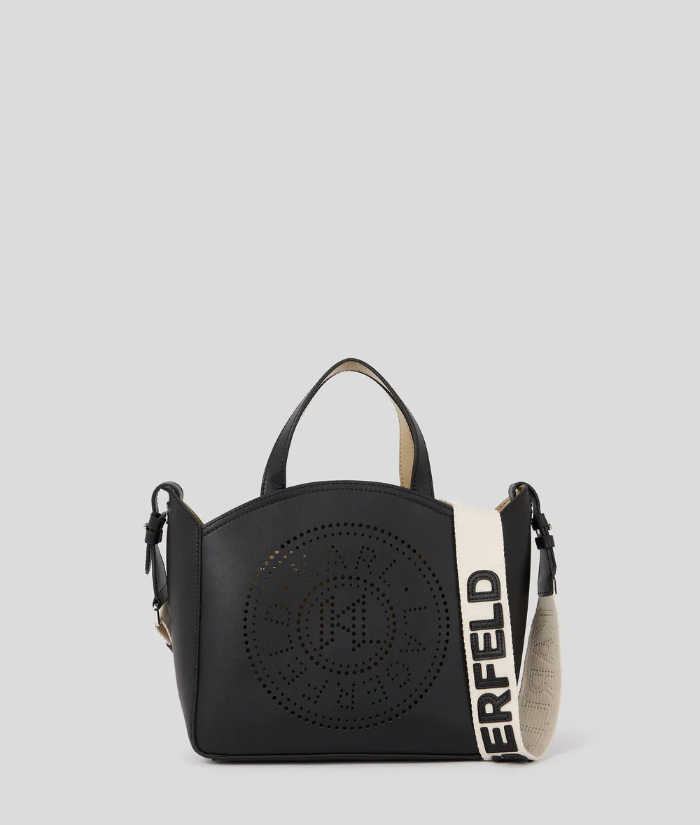 KarlLagerfeld Kcircle Perforated Small Tote Bag Black
