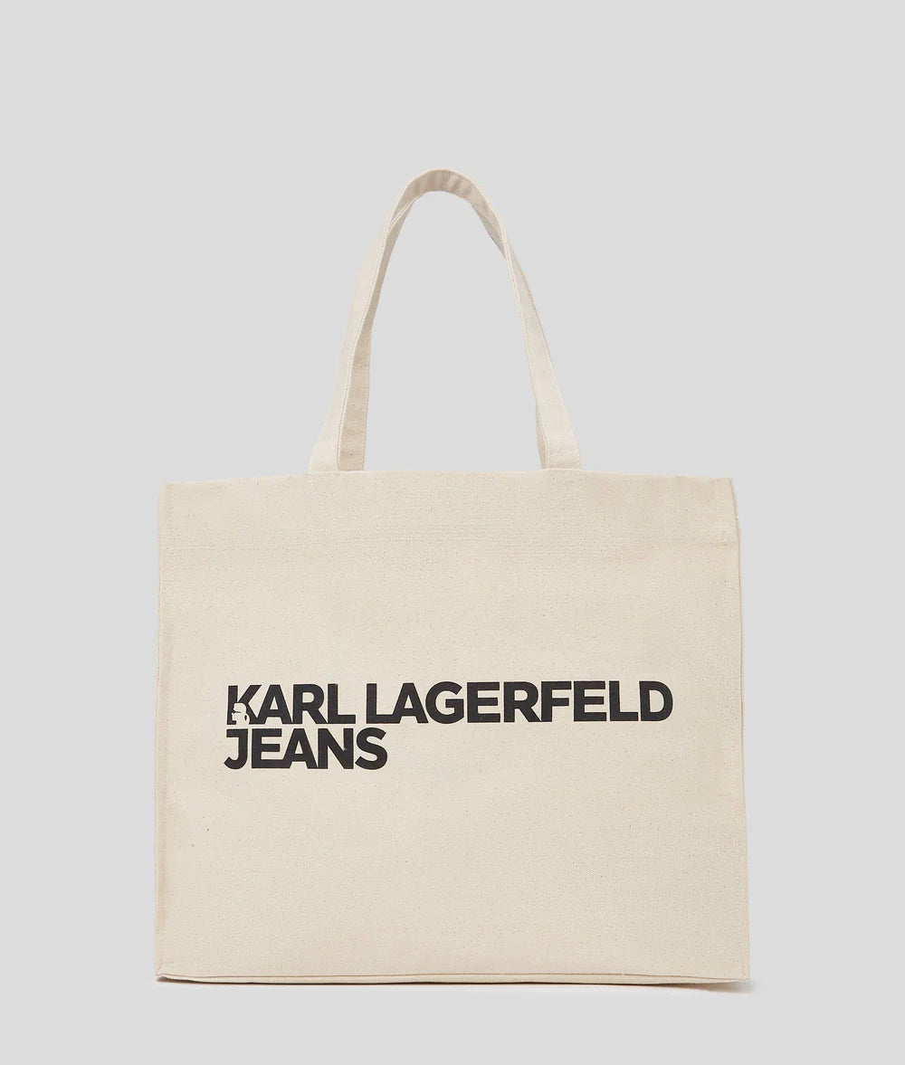 KarlLagerfeld Logo Canvas Shopper Natural