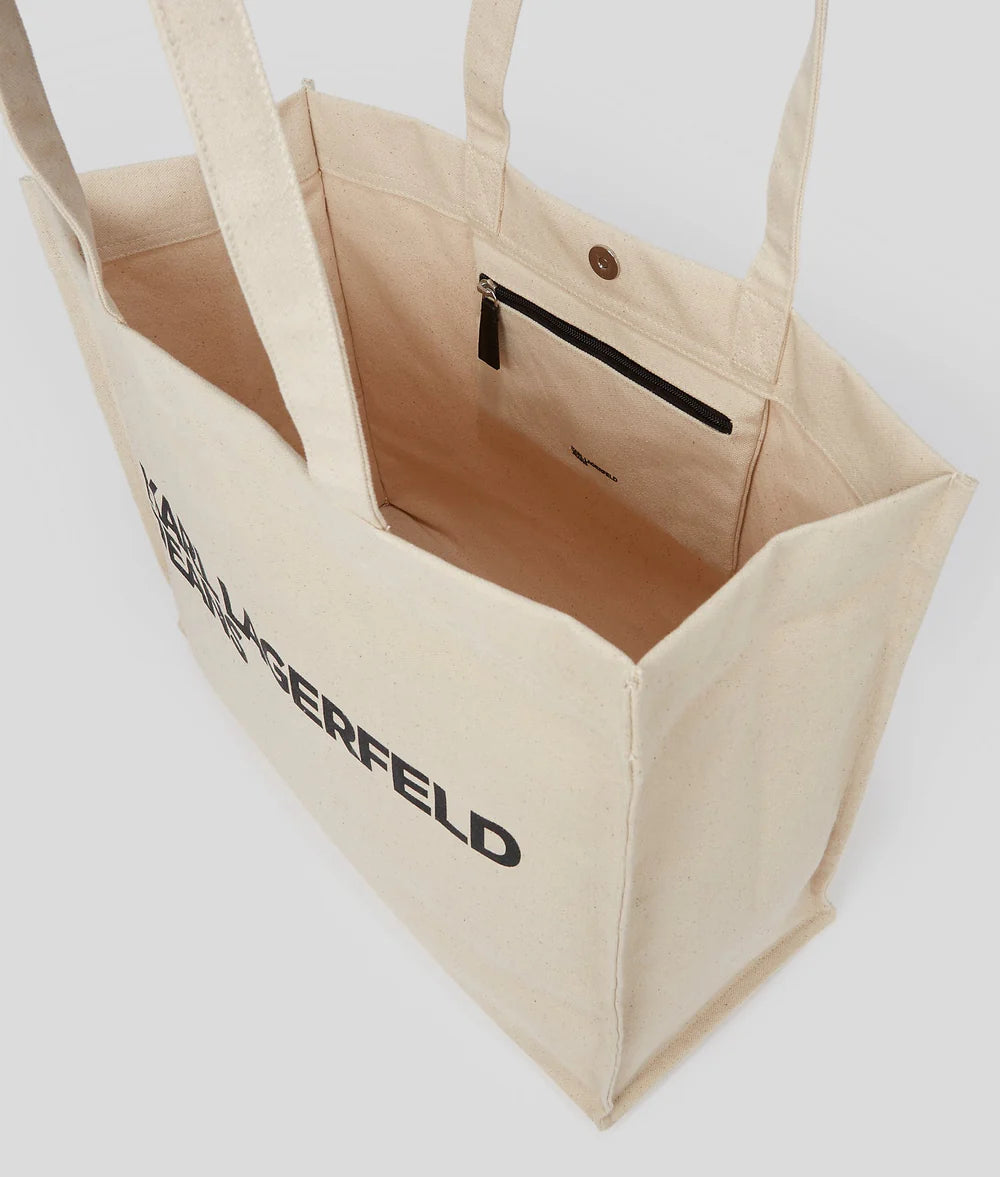 KarlLagerfeld Logo Canvas Shopper Natural