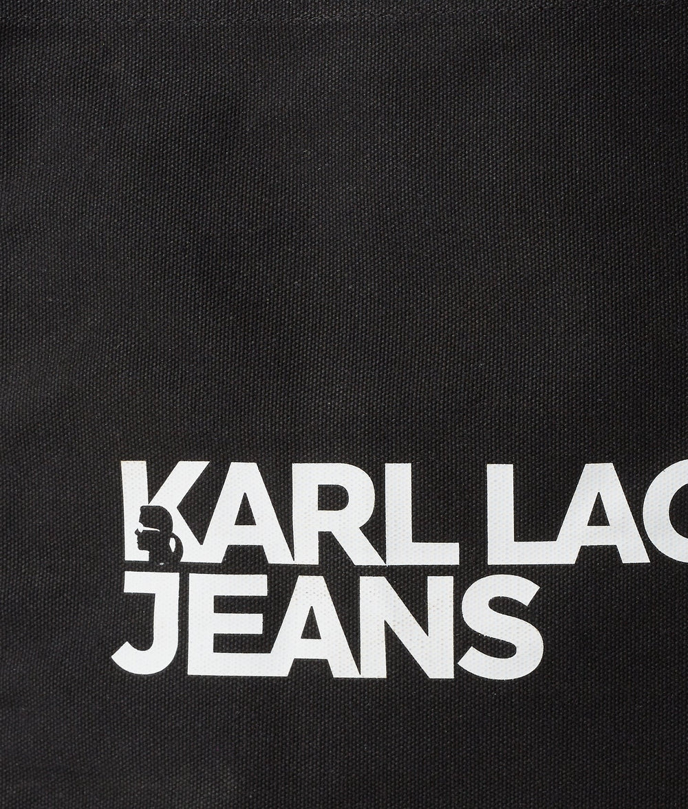 KarlLagerfeld Logo Canvas Shopper Black