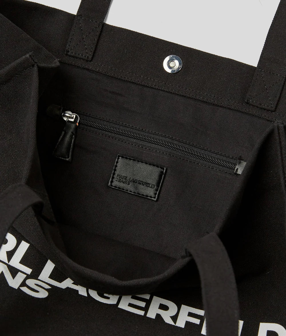 KarlLagerfeld Logo Canvas Shopper Black