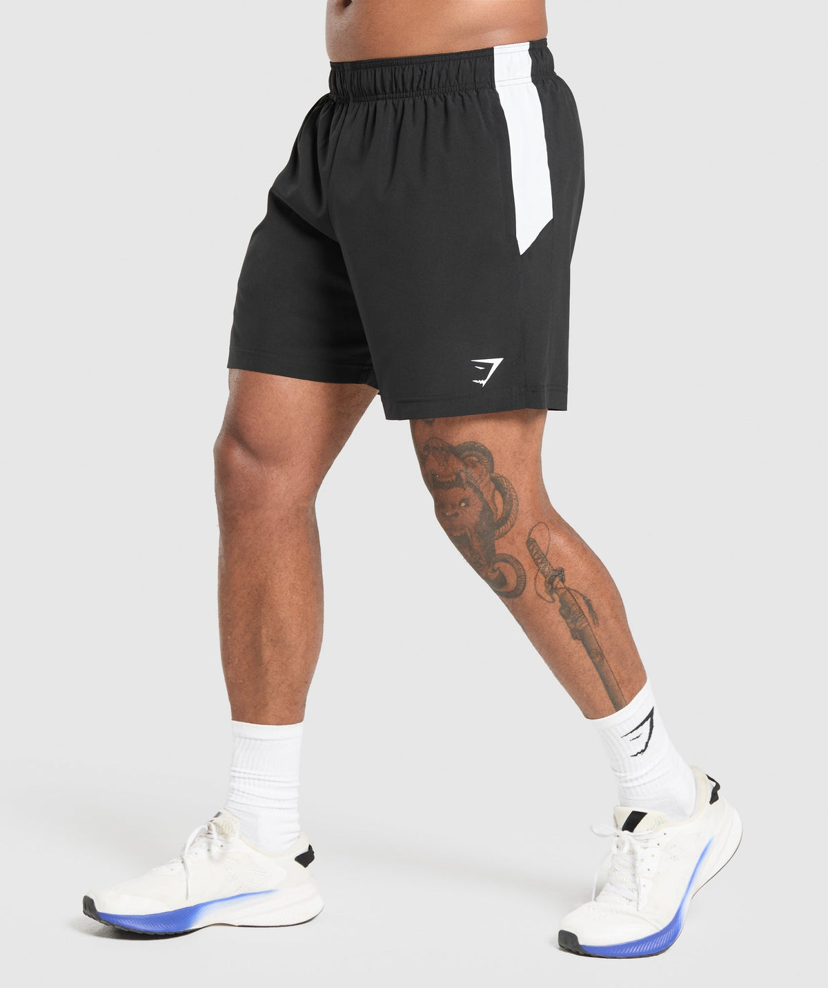 Gymshark Sport Panel 7" Shorts 'Black White'