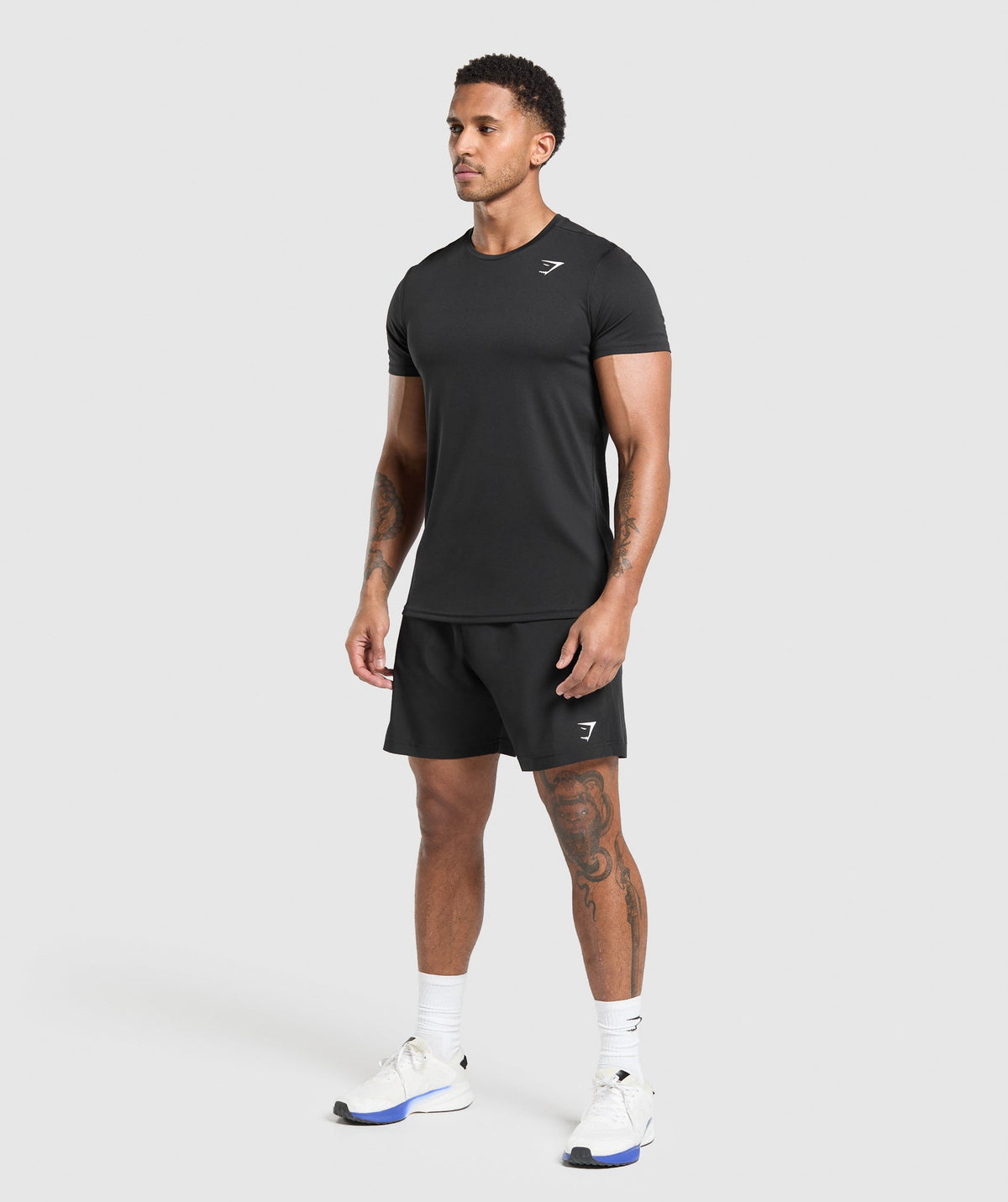 Gymshark Sport Panel 7" Shorts 'Black White'