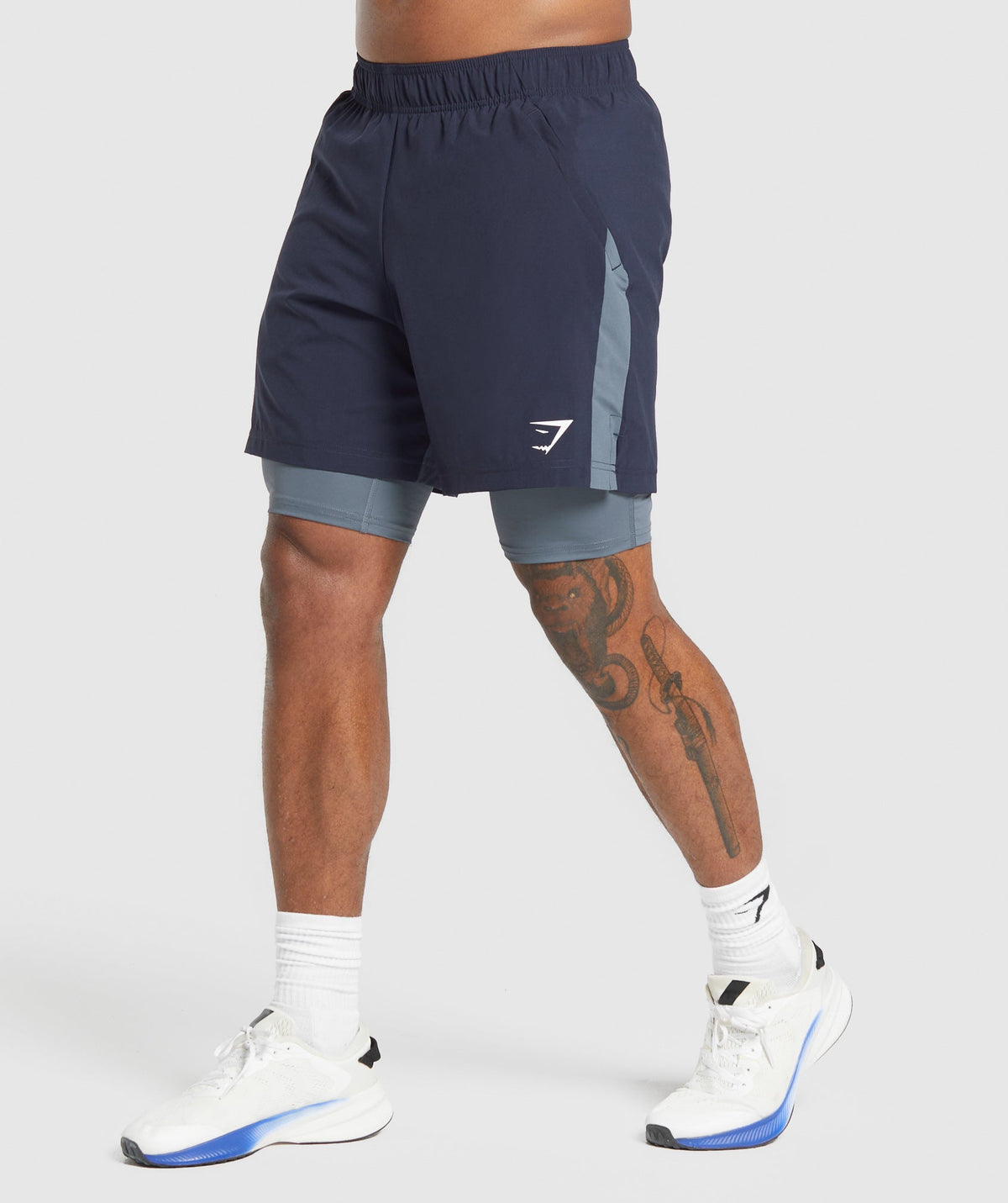 Gymshark Sport 7" 2-in-1 Shorts 'Heavy Blue Iron Blue'