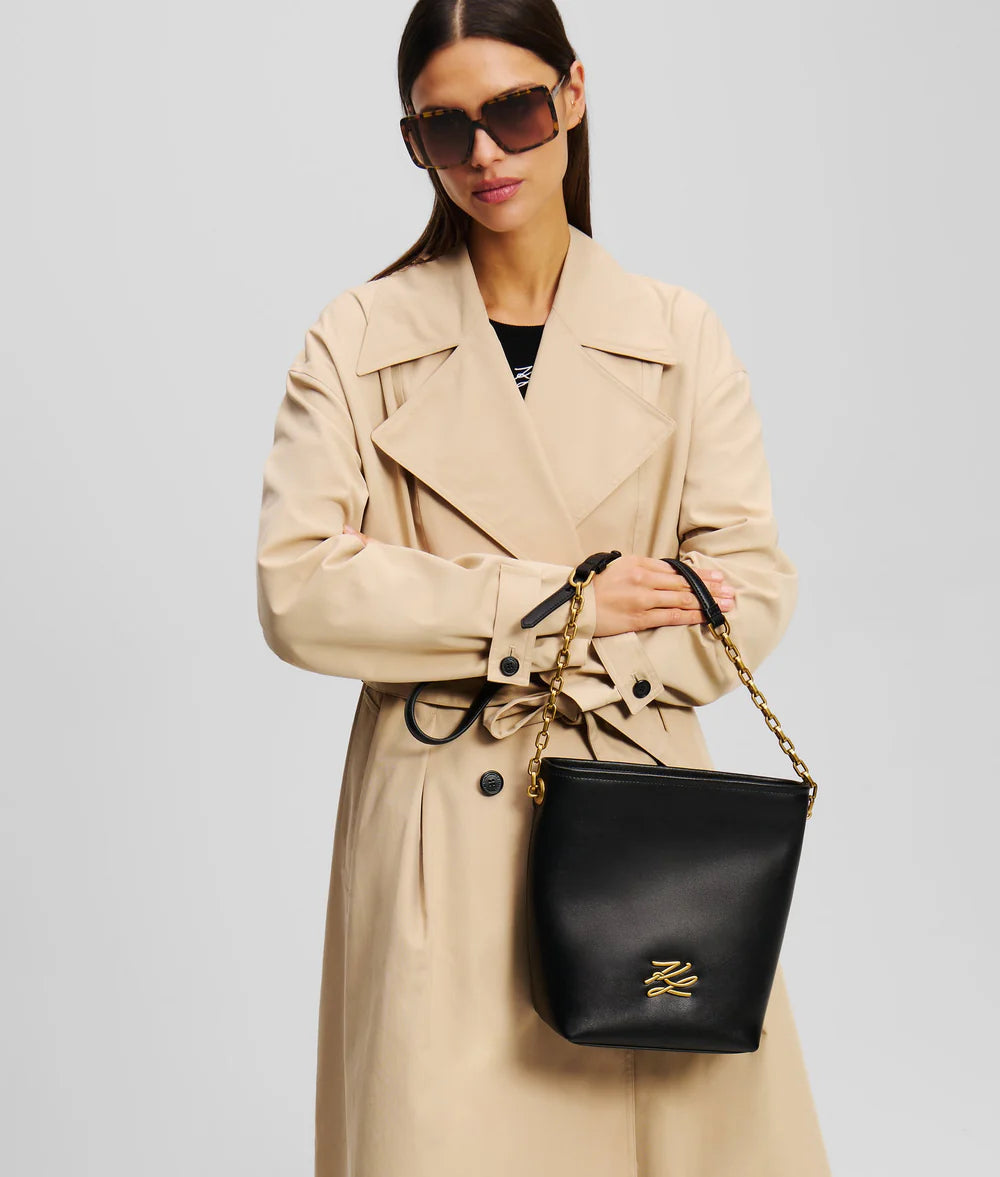 KarlLagerfeld Kautograph Small Bucket Bag Black/Gold