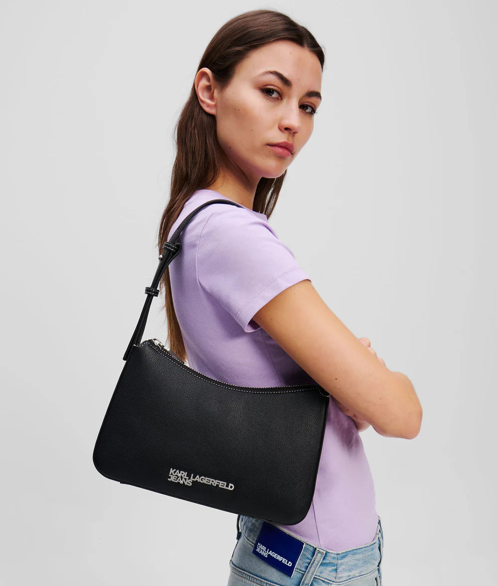 KarlLagerfeld Metal Logo Shoulder Bag Black