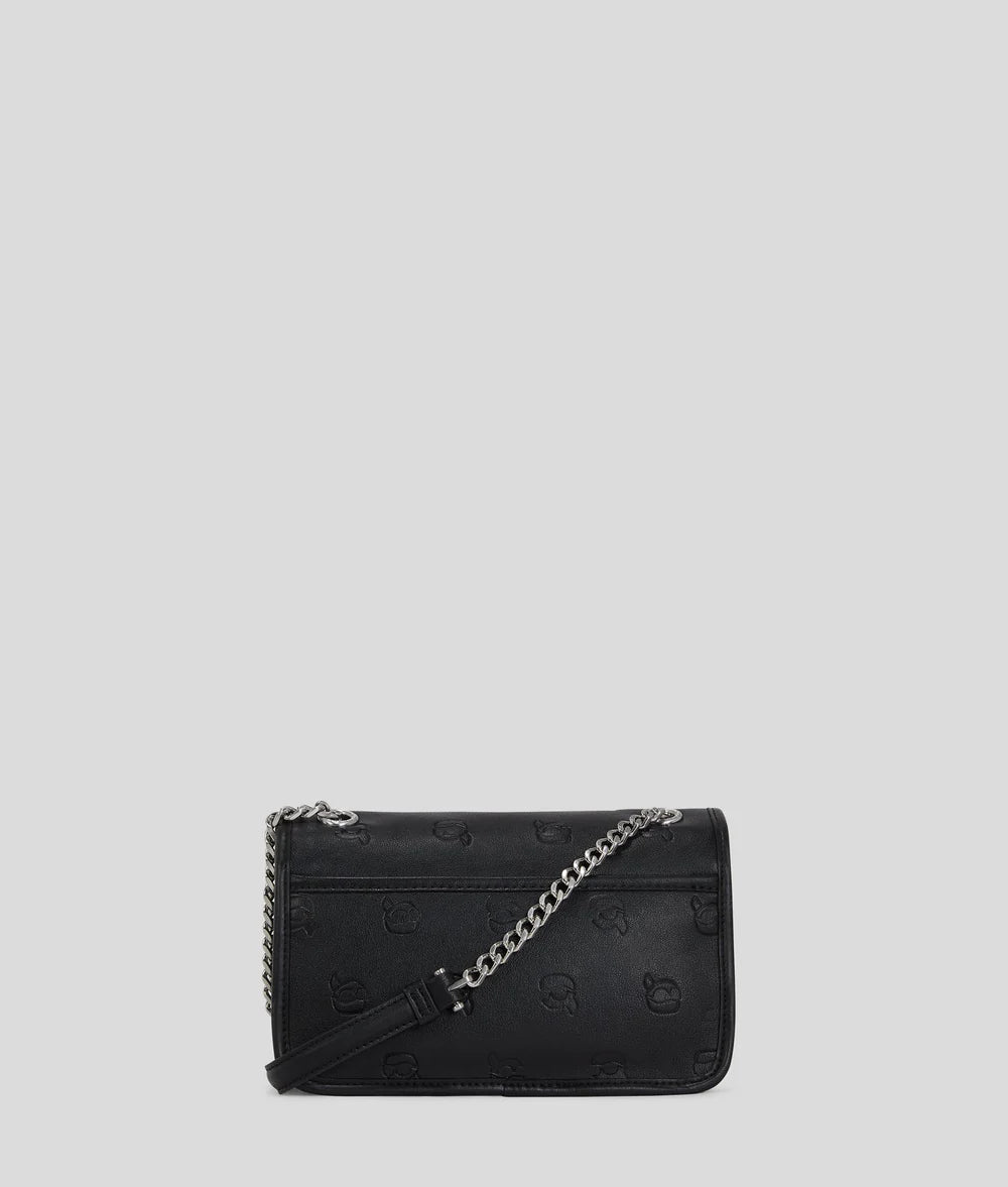 KarlLagerfeld Ikon Monogram Small Shoulder Bag All Over Print Tonal Black