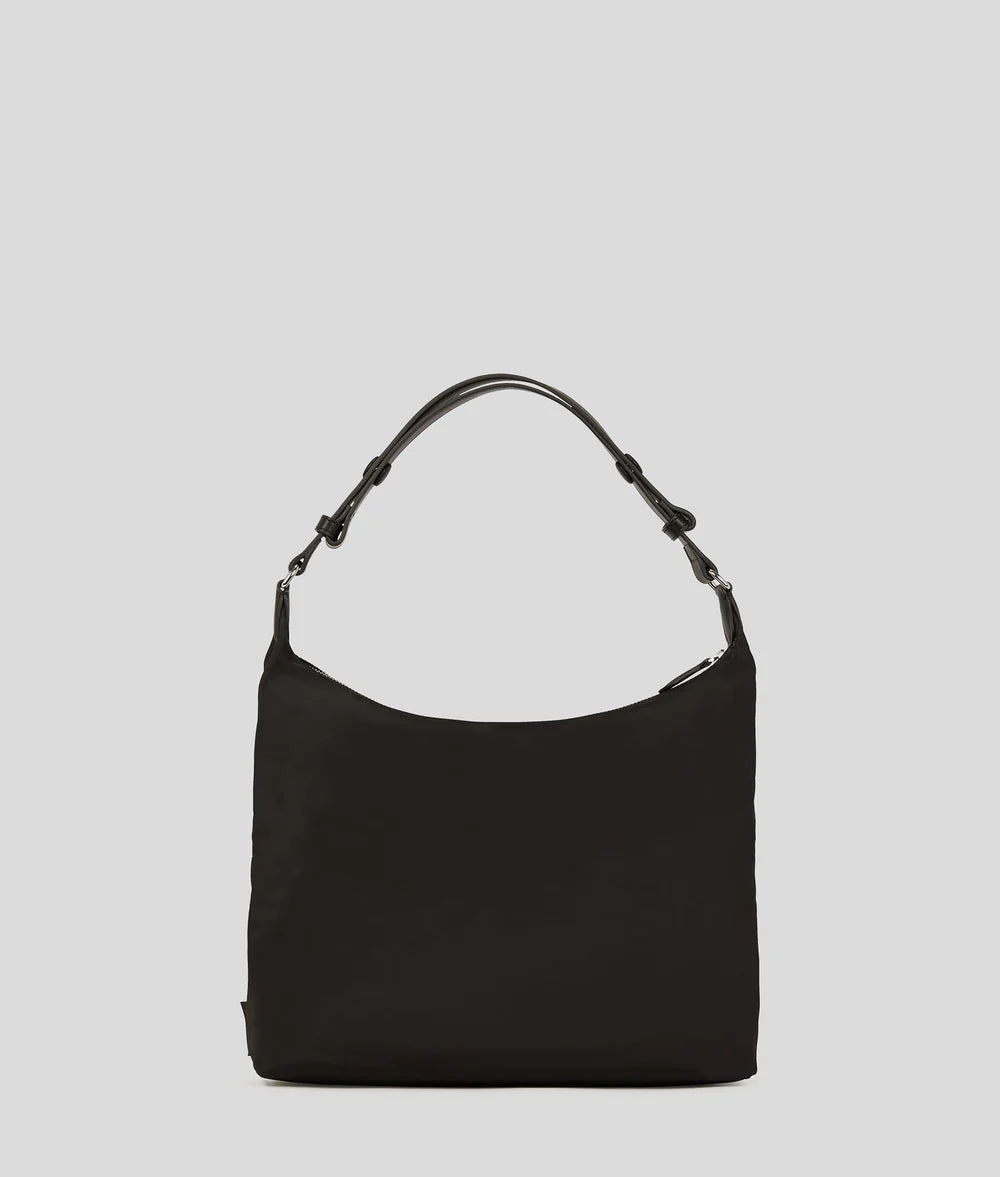KarlLagerfeld Ikon Nylon Hobo Bag Black