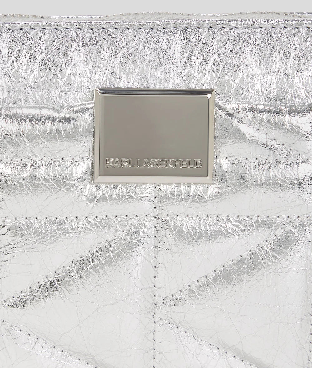 KarlLagerfeld Kkuilt Small Shoulder Bag Silver