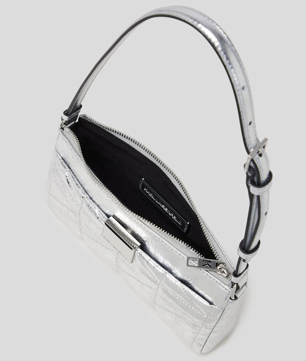 KarlLagerfeld Kkuilt Small Shoulder Bag Silver